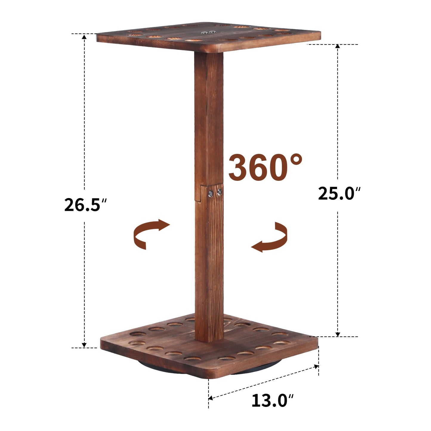 Rotating 15-Stick Pool Cue Rack