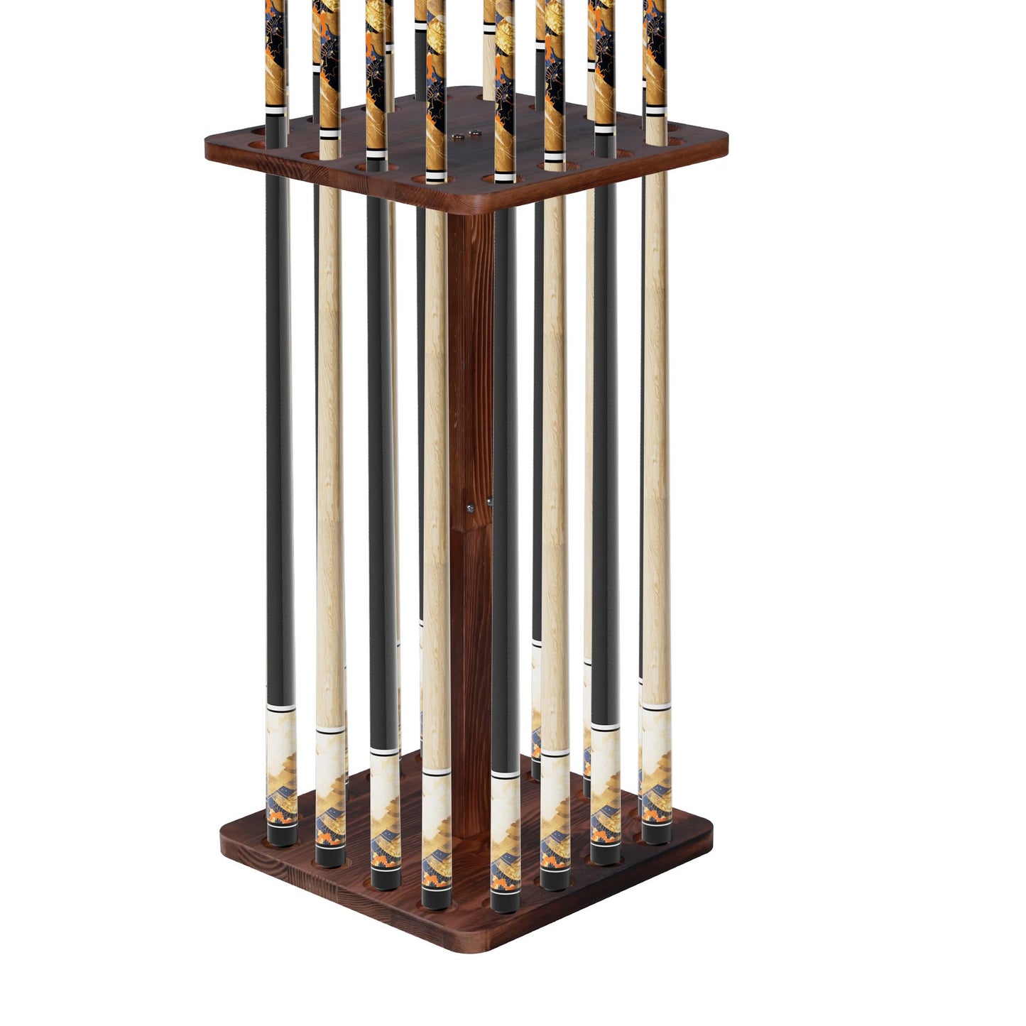 Rotating 15-Stick Pool Cue Rack