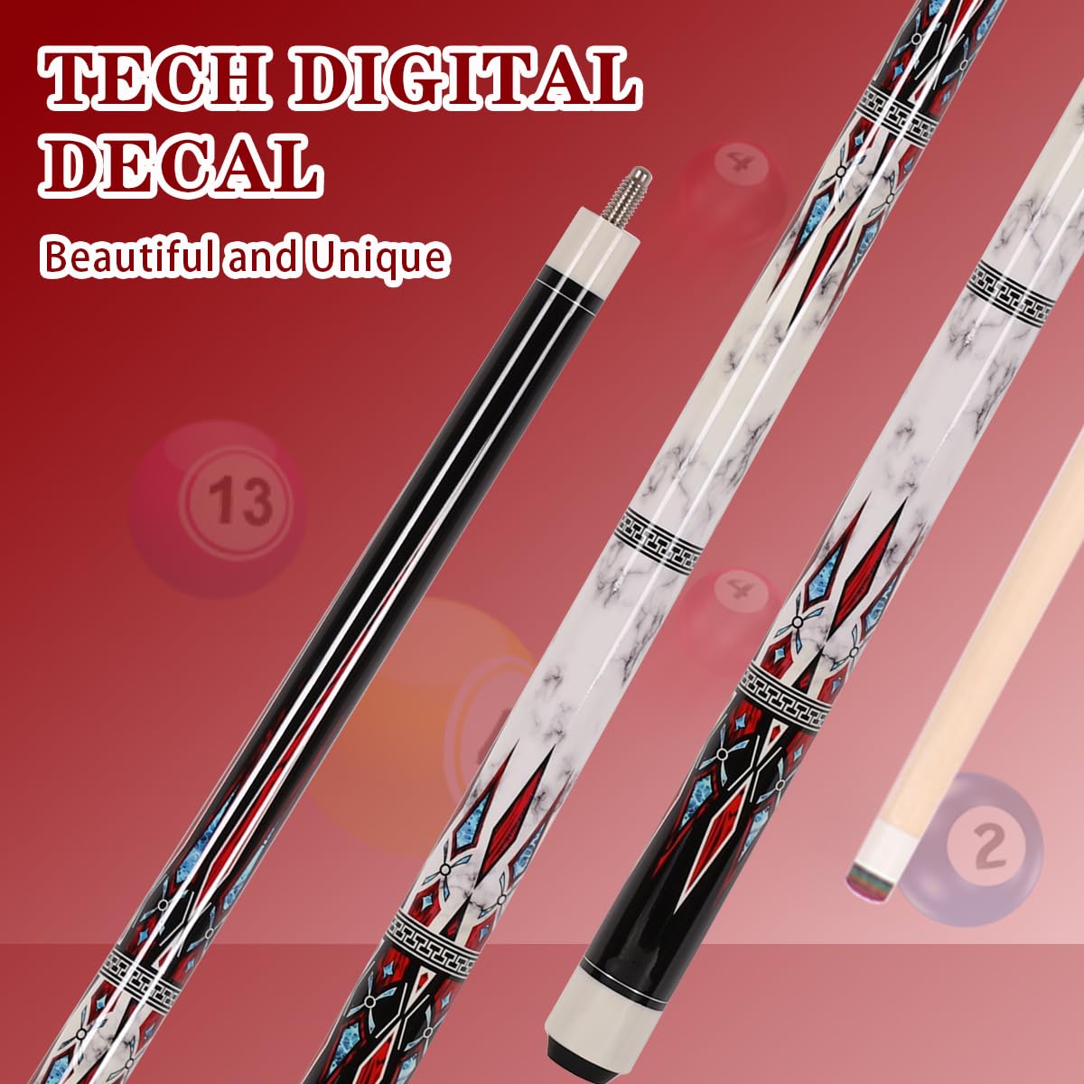 58" Canadian Maple Pool Cue – 13mm Tip