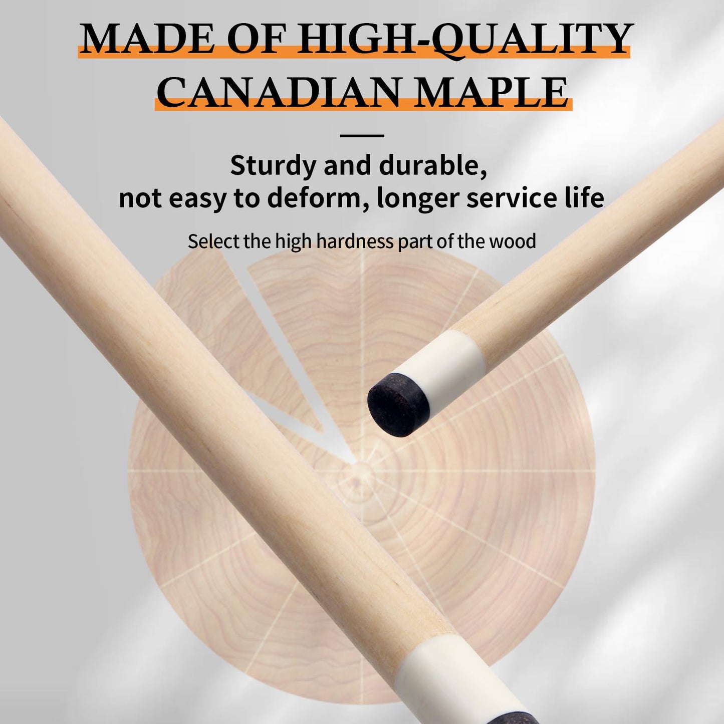 Kmise 58" Maple Pool Cue Set – 13mm Tips, 18-21oz