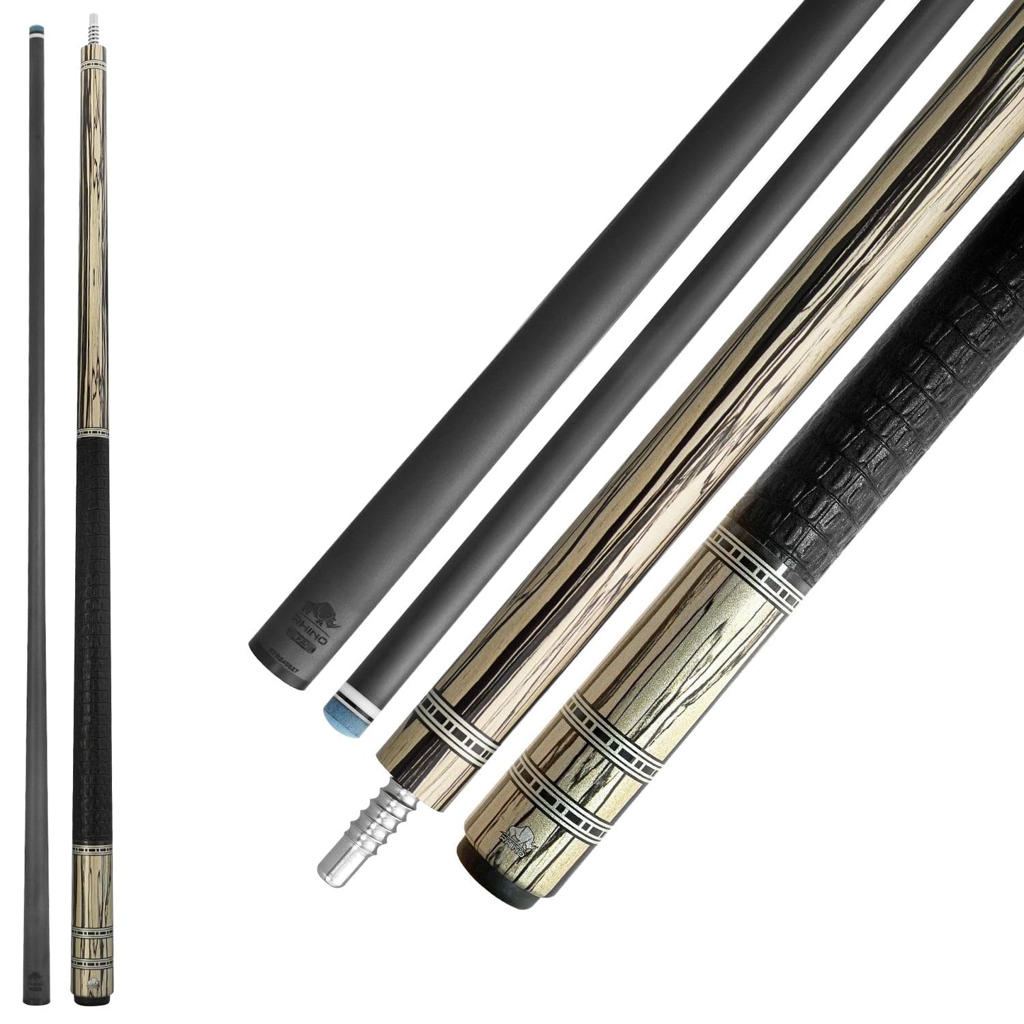 RHINO Retro Pool Cue Crocodile Wrap