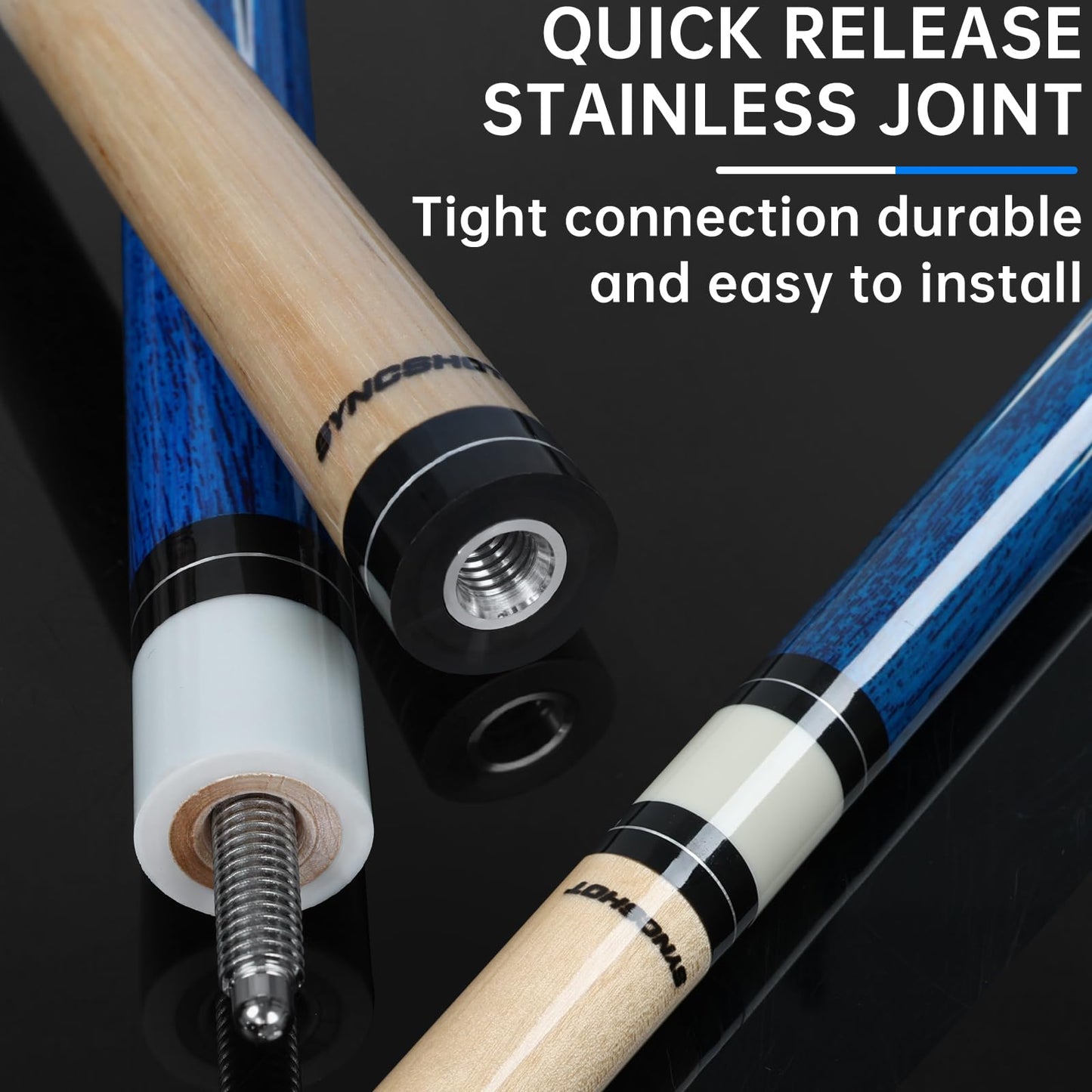 5-Pack 58" Maple Pool Cues – 18-21oz