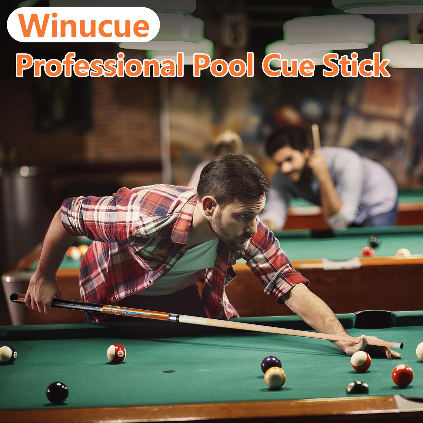 58" Maple Pool Cue Stick – Leather Grip, 18-21oz