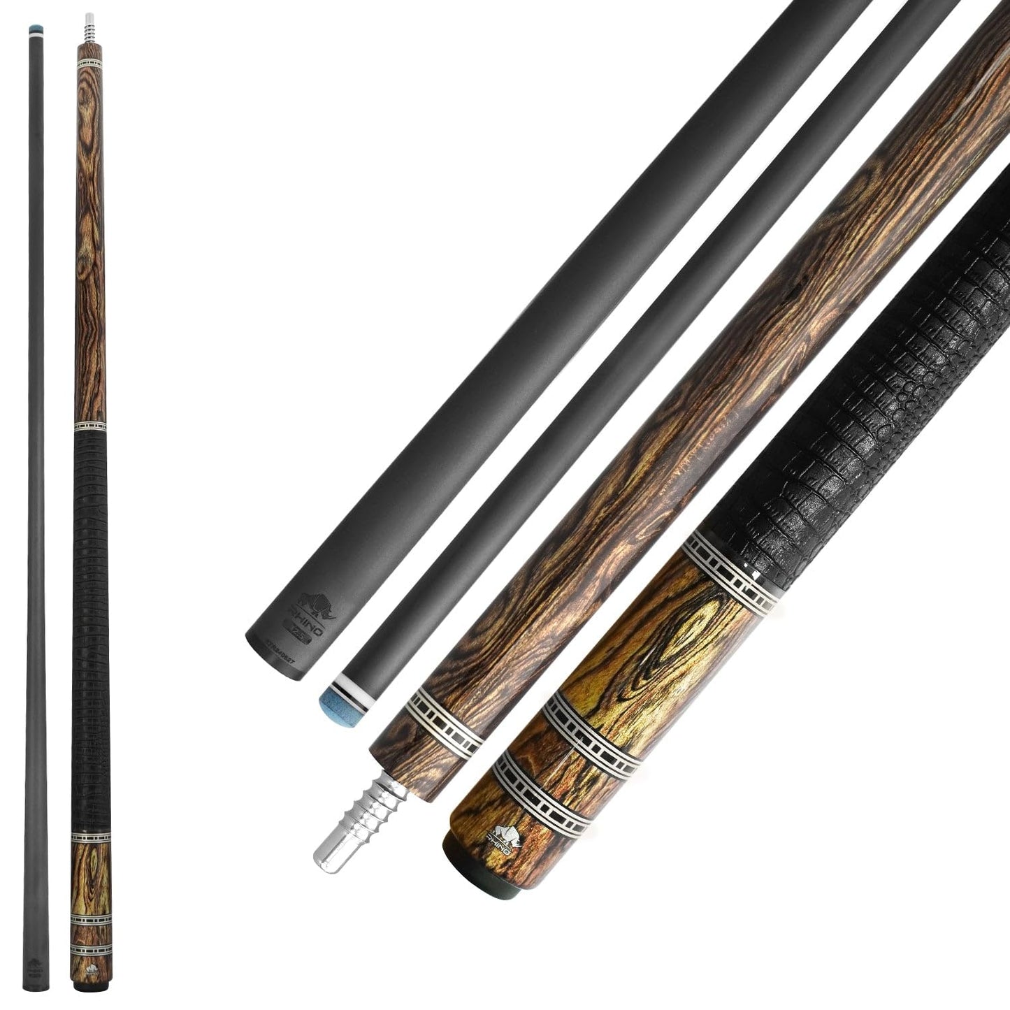 RHINO Retro Pool Cue Crocodile Wrap