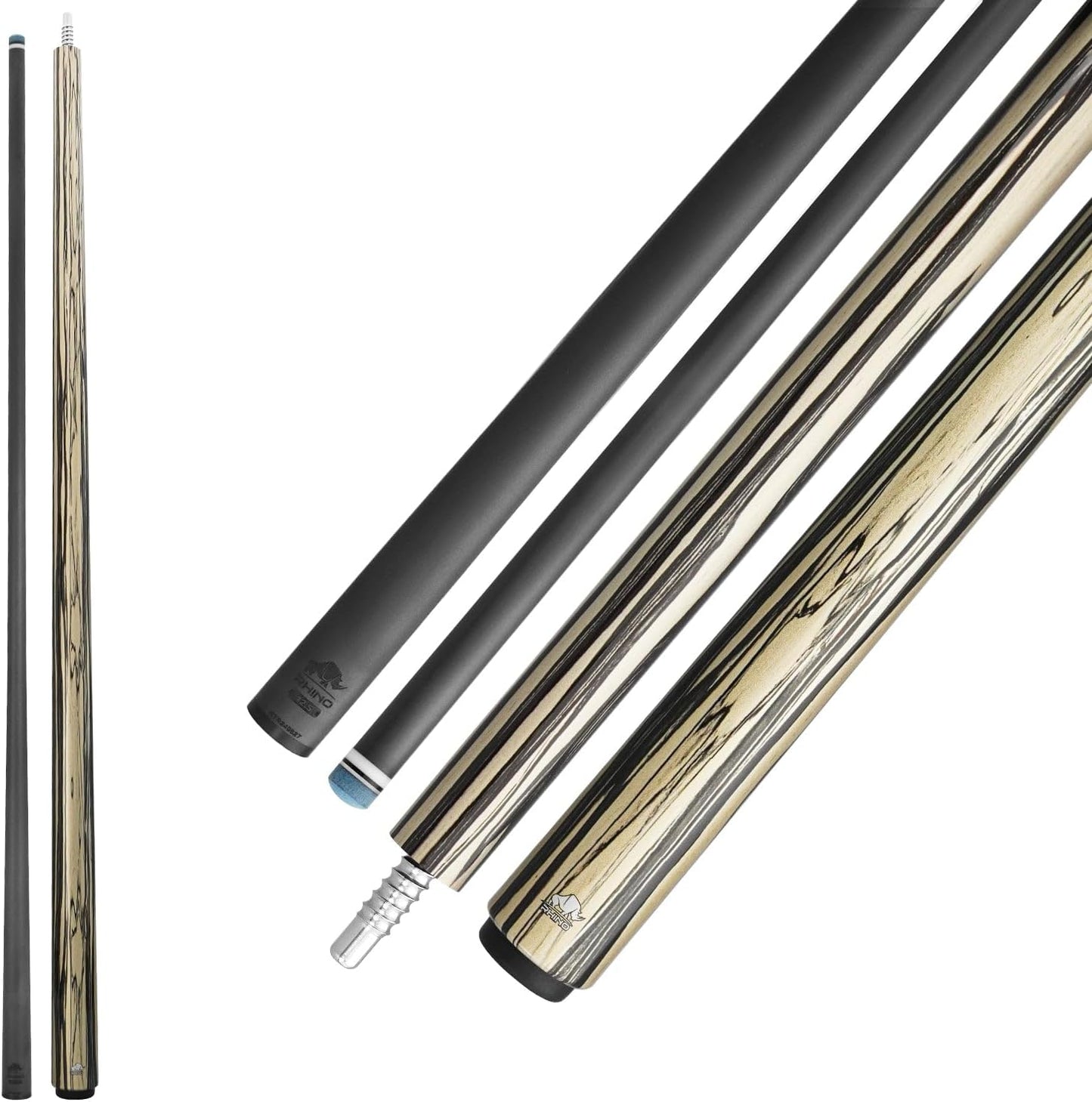 RHINO Retro Pool Cue – Ebony, 12.5mm Tip