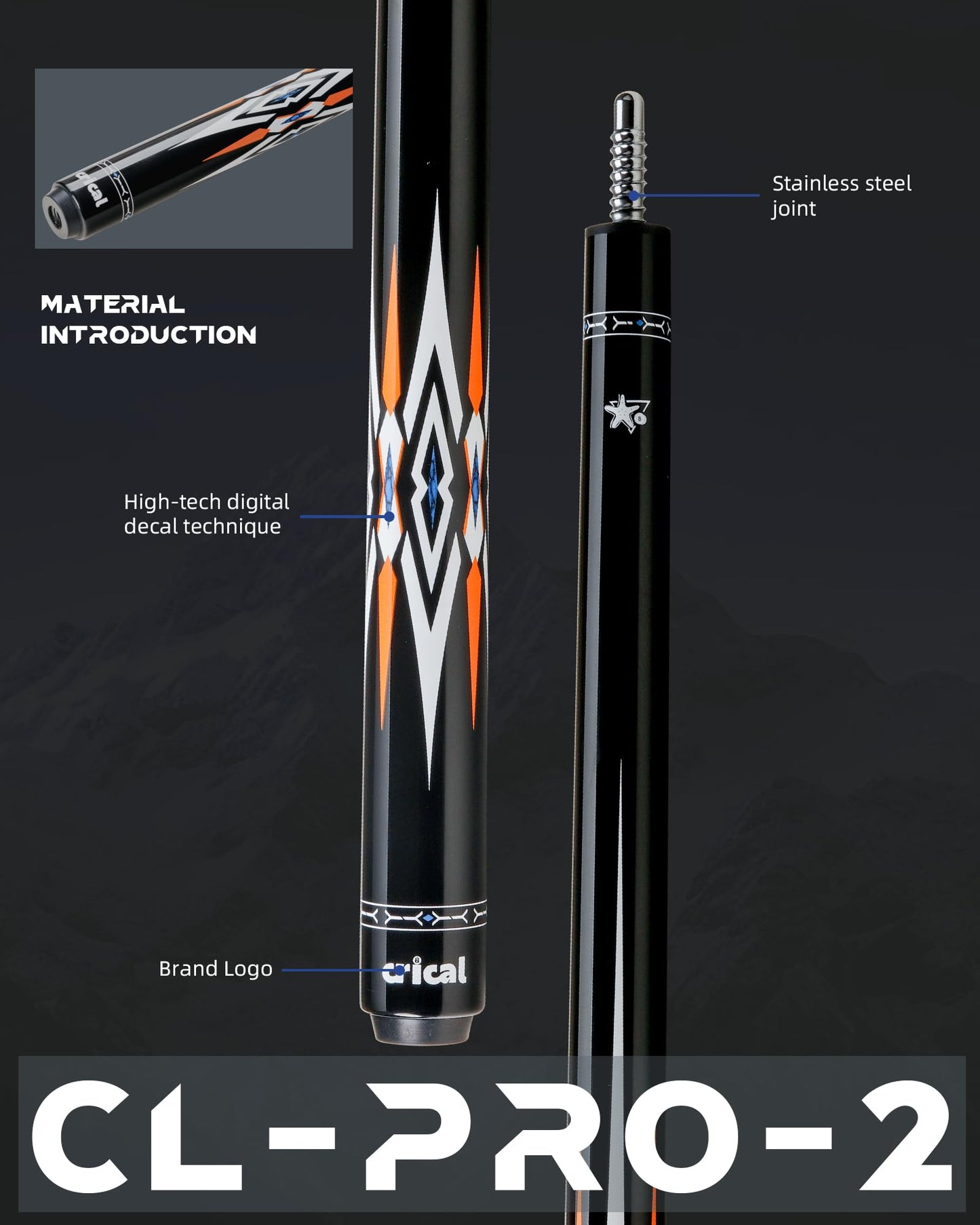 CRICAL 58" Carbon Fiber Pool Cue