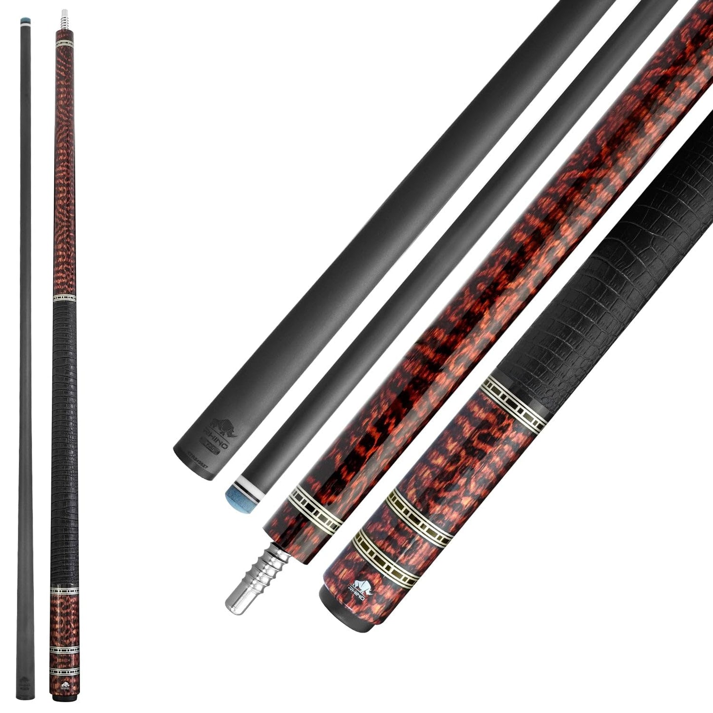 RHINO Retro Pool Cue Crocodile Wrap