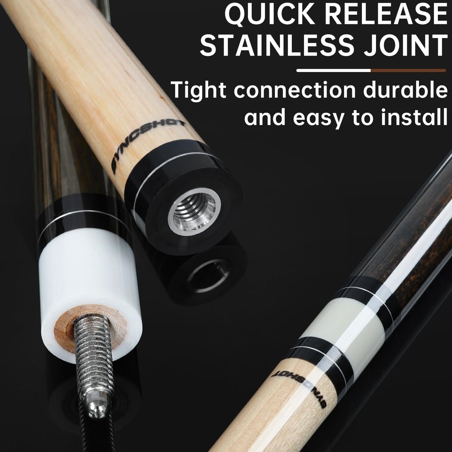 5-Pack 58" Maple Pool Cues – 18-21oz