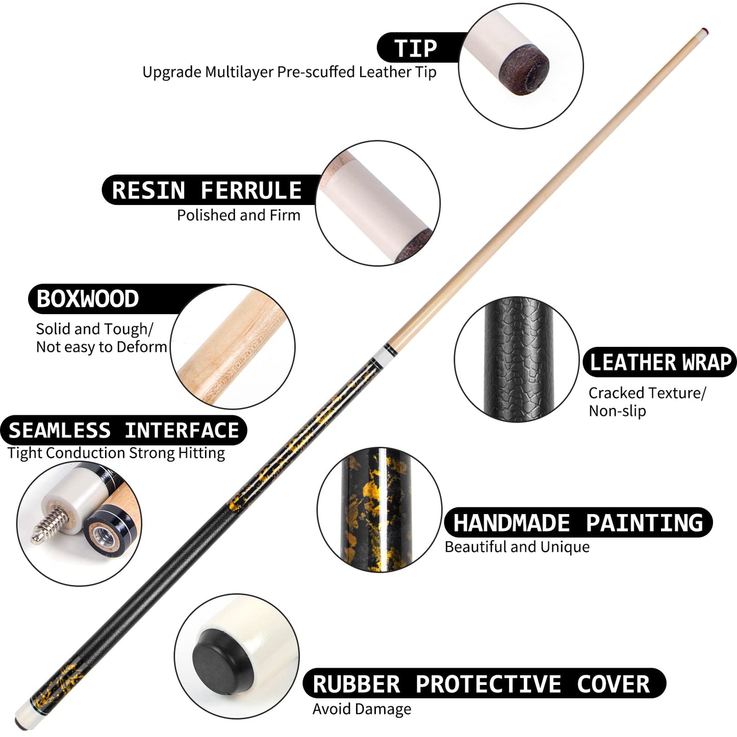 LOTKEY 4-Piece Pool Cue Set