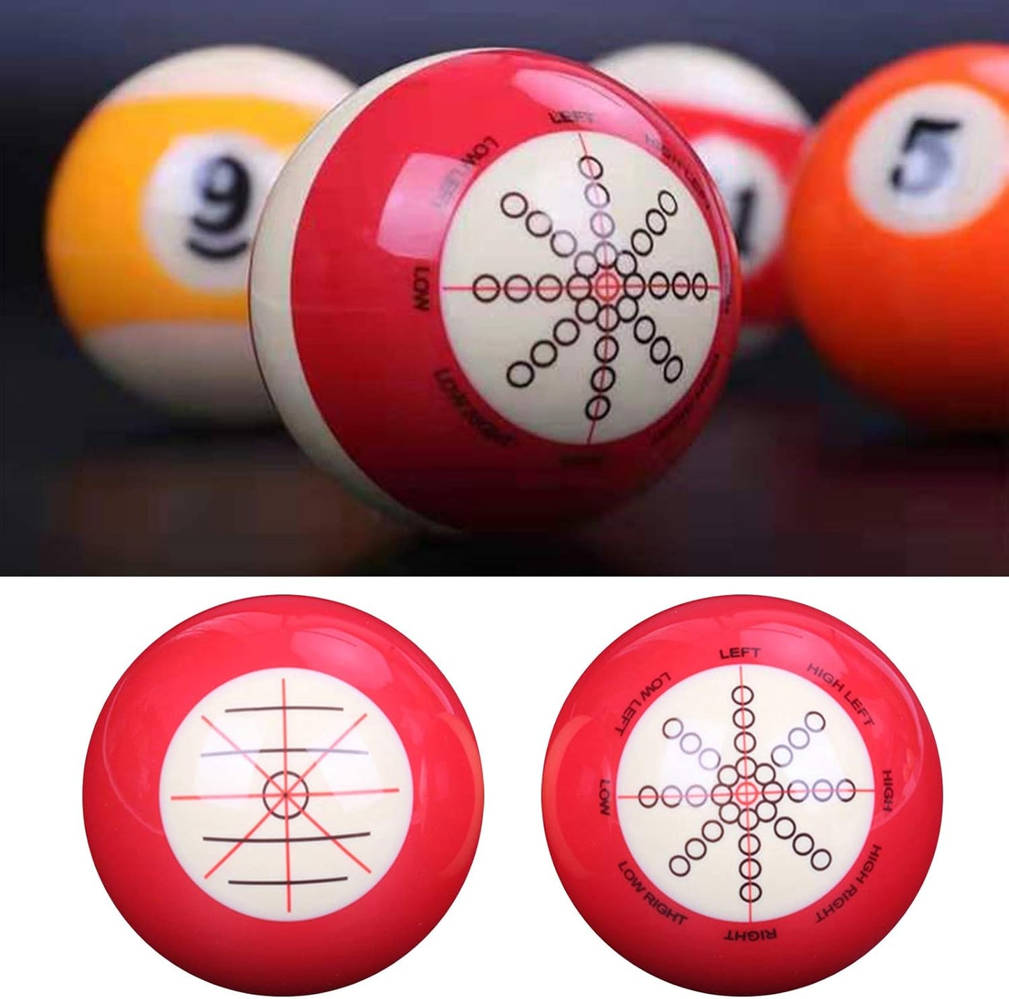 Billiards Cue Ball Practice Trainer for 8-Ball