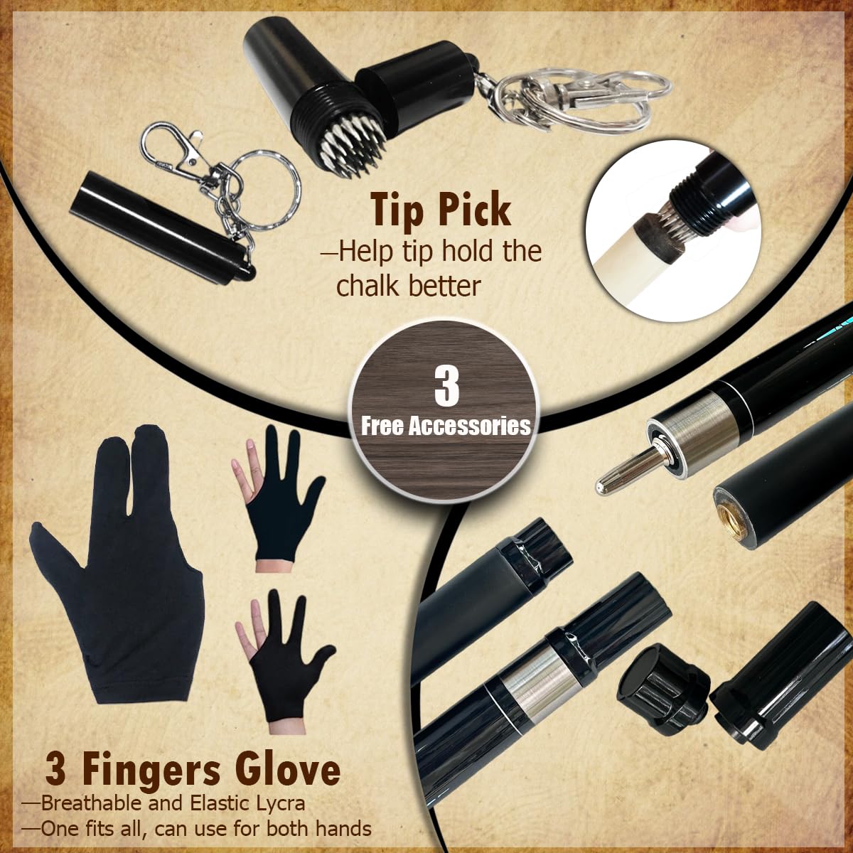 Tai Ba 2-Piece Pool Cue 58"