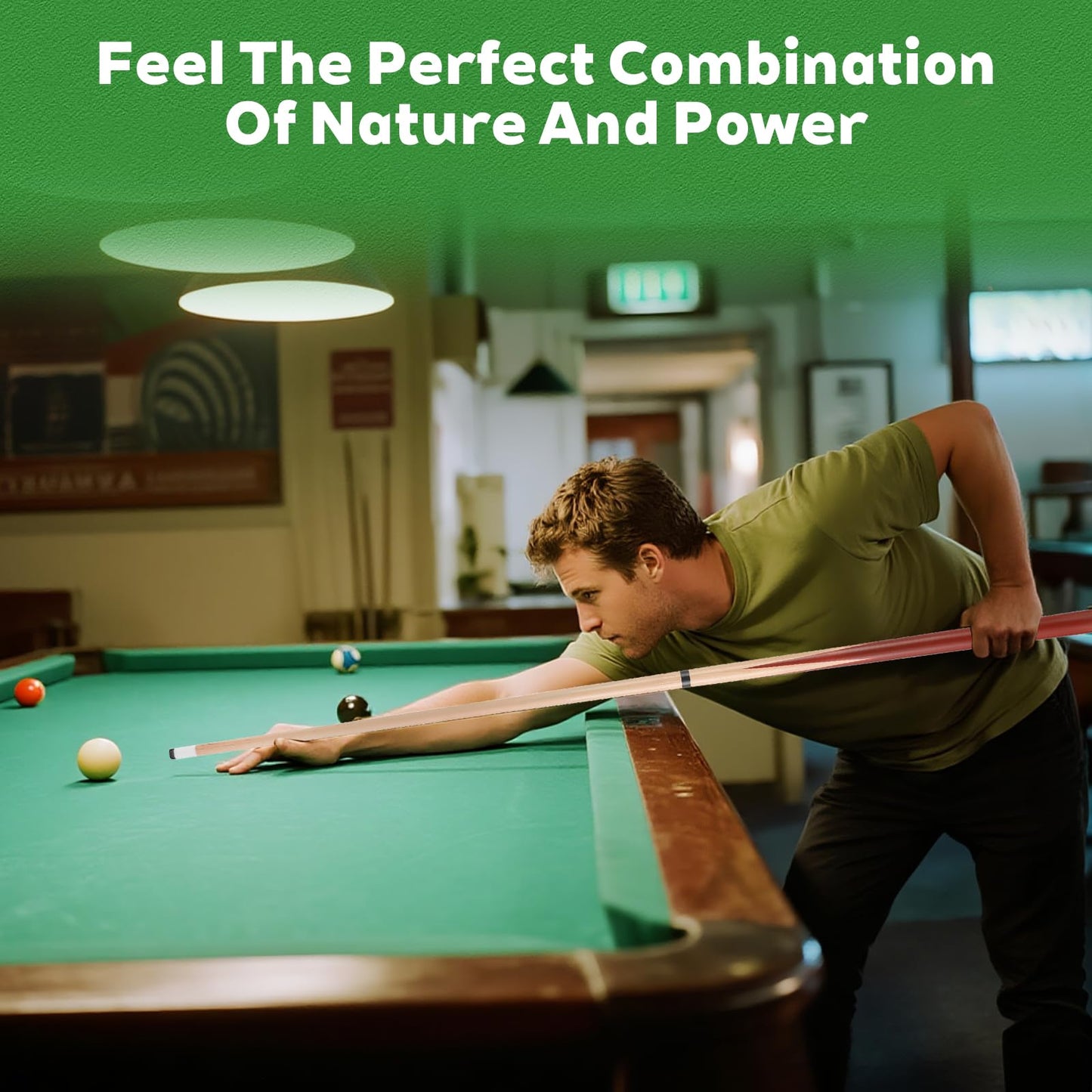 58" 2-Piece Coffee Pool Cue 20oz