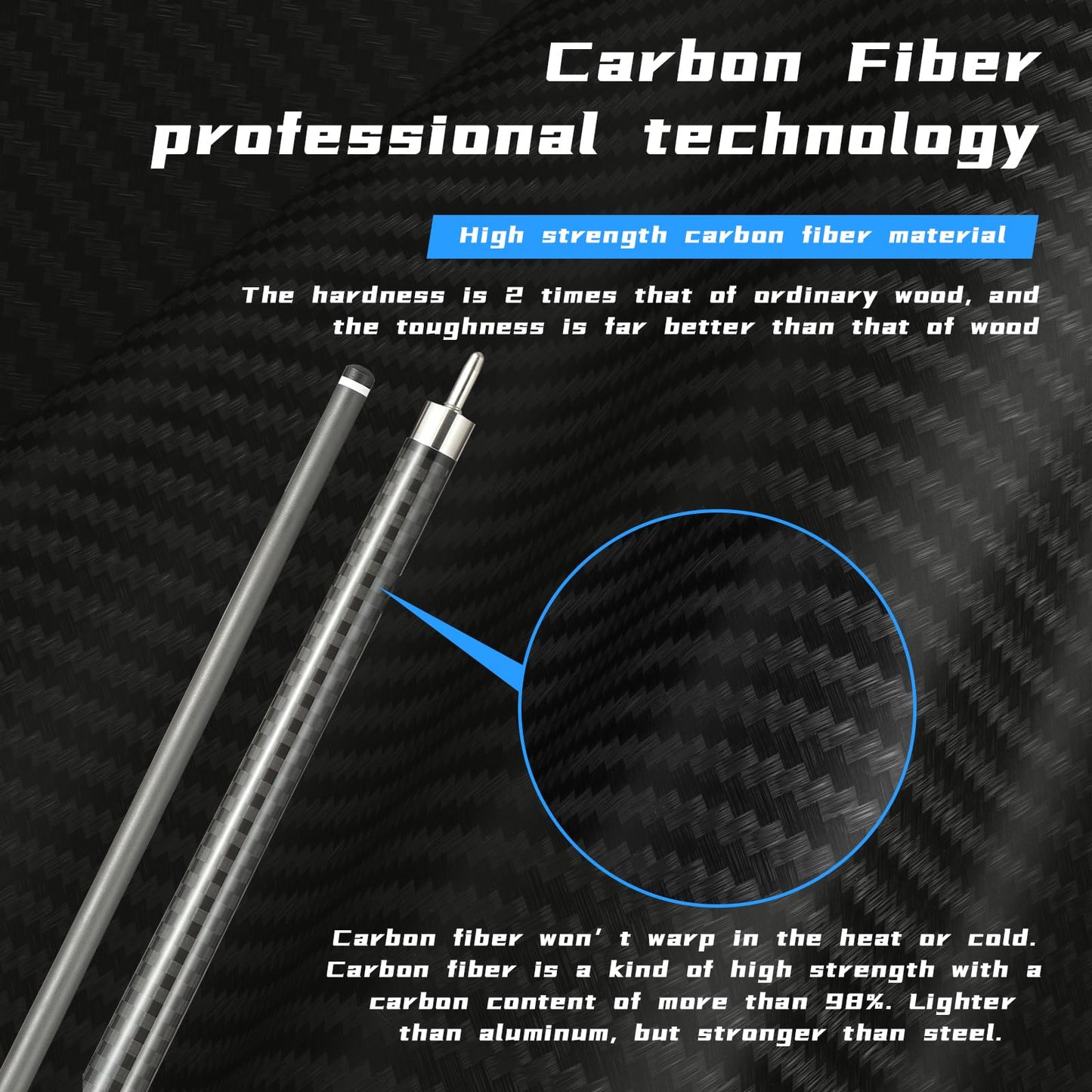 CROWN ME Carbon Fiber Pool Cue 20oz