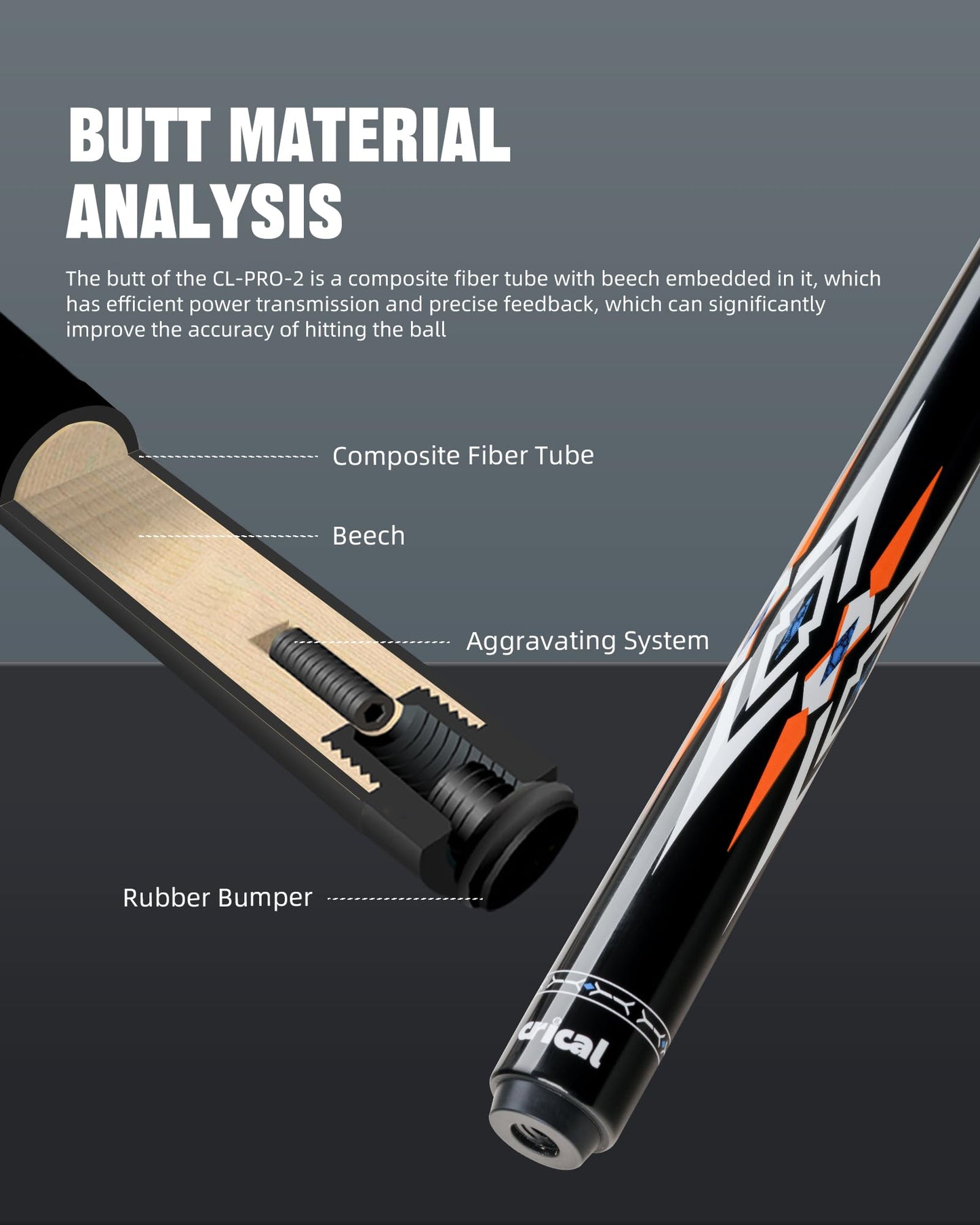 CRICAL 58" Carbon Fiber Pool Cue