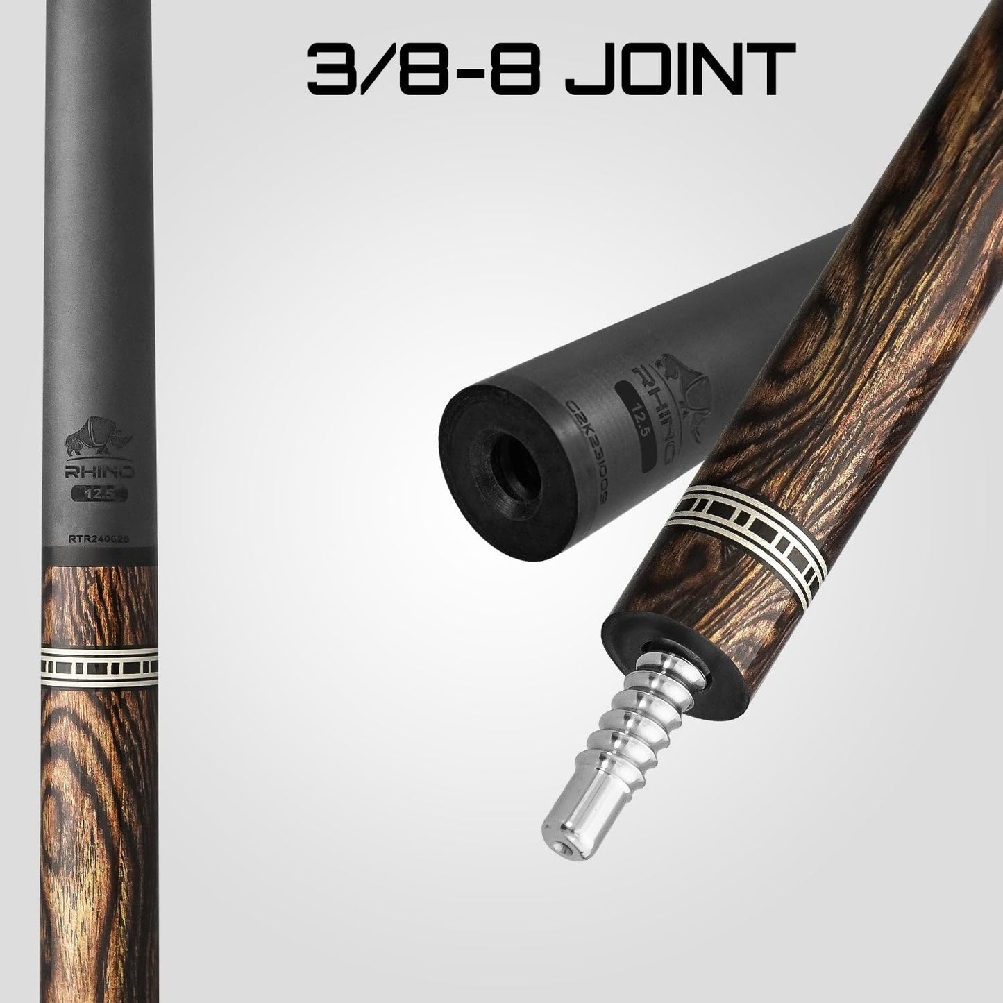 RHINO Retro Pool Cue Crocodile Wrap