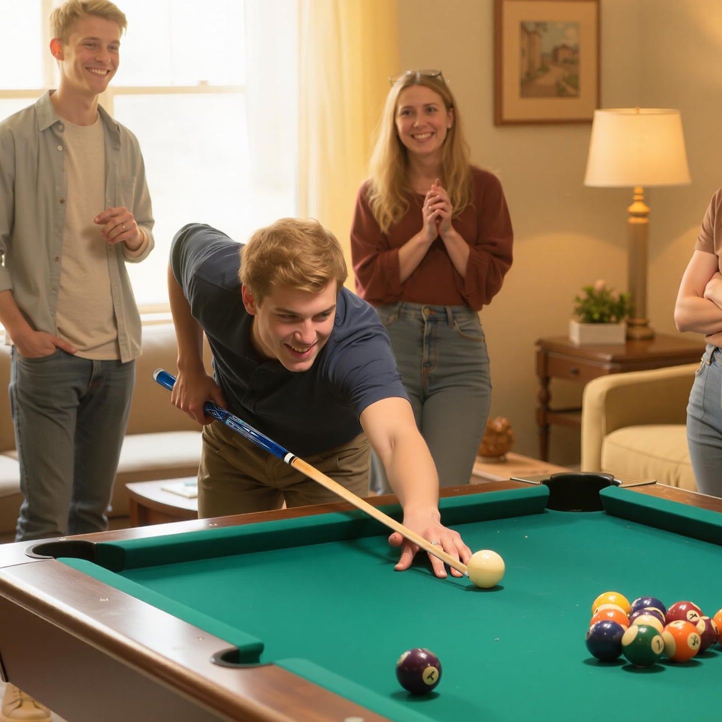 5-Pack 58" Maple Pool Cues – 18-21oz