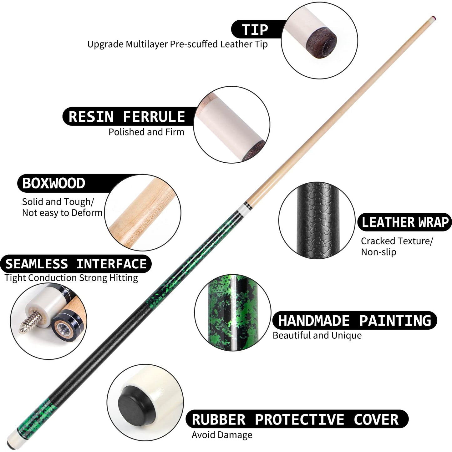 LOTKEY 4-Piece Pool Cue Set