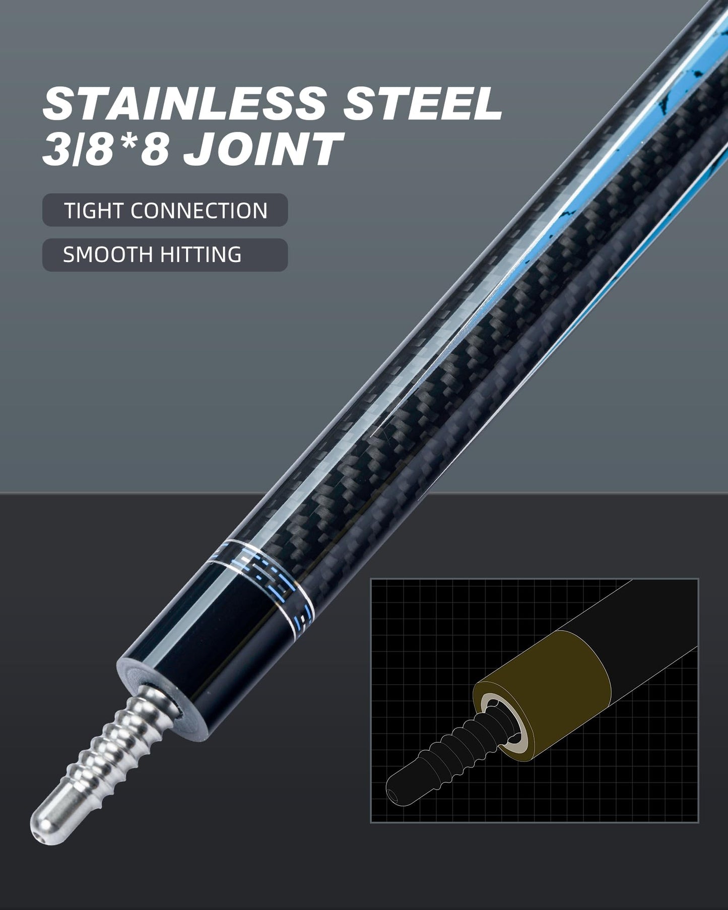 CRICAL 58" Carbon Fiber Pool Cue