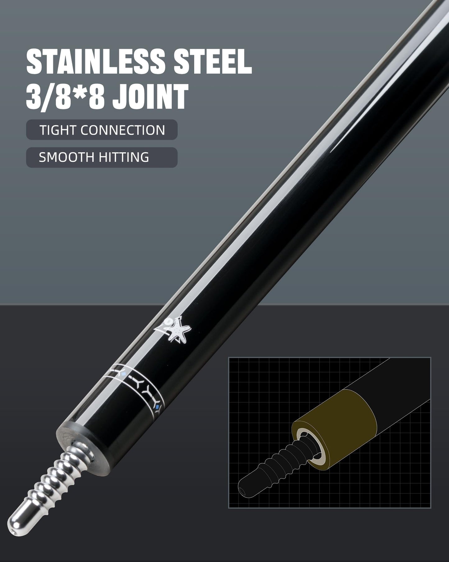 CRICAL 58" Carbon Fiber Pool Cue