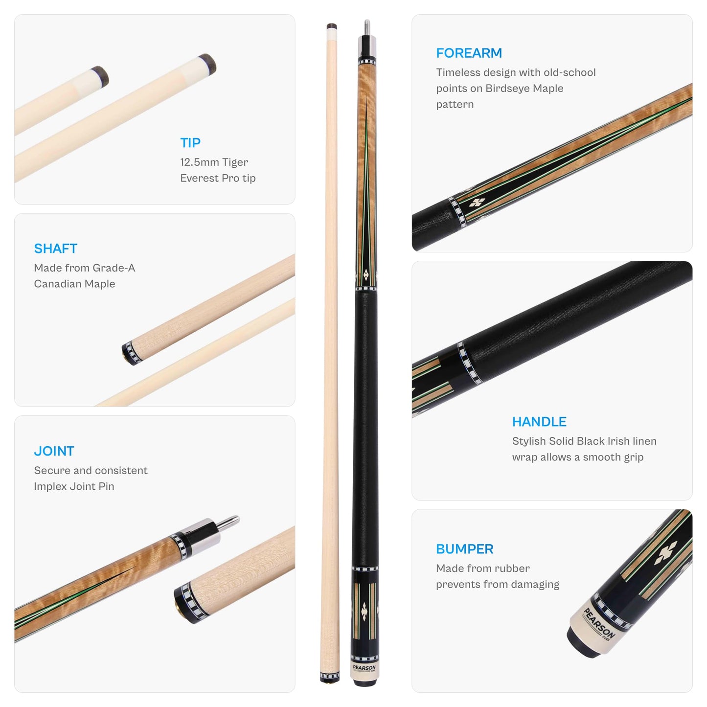 PEARSON Prestige 58" Maple Pool Cue