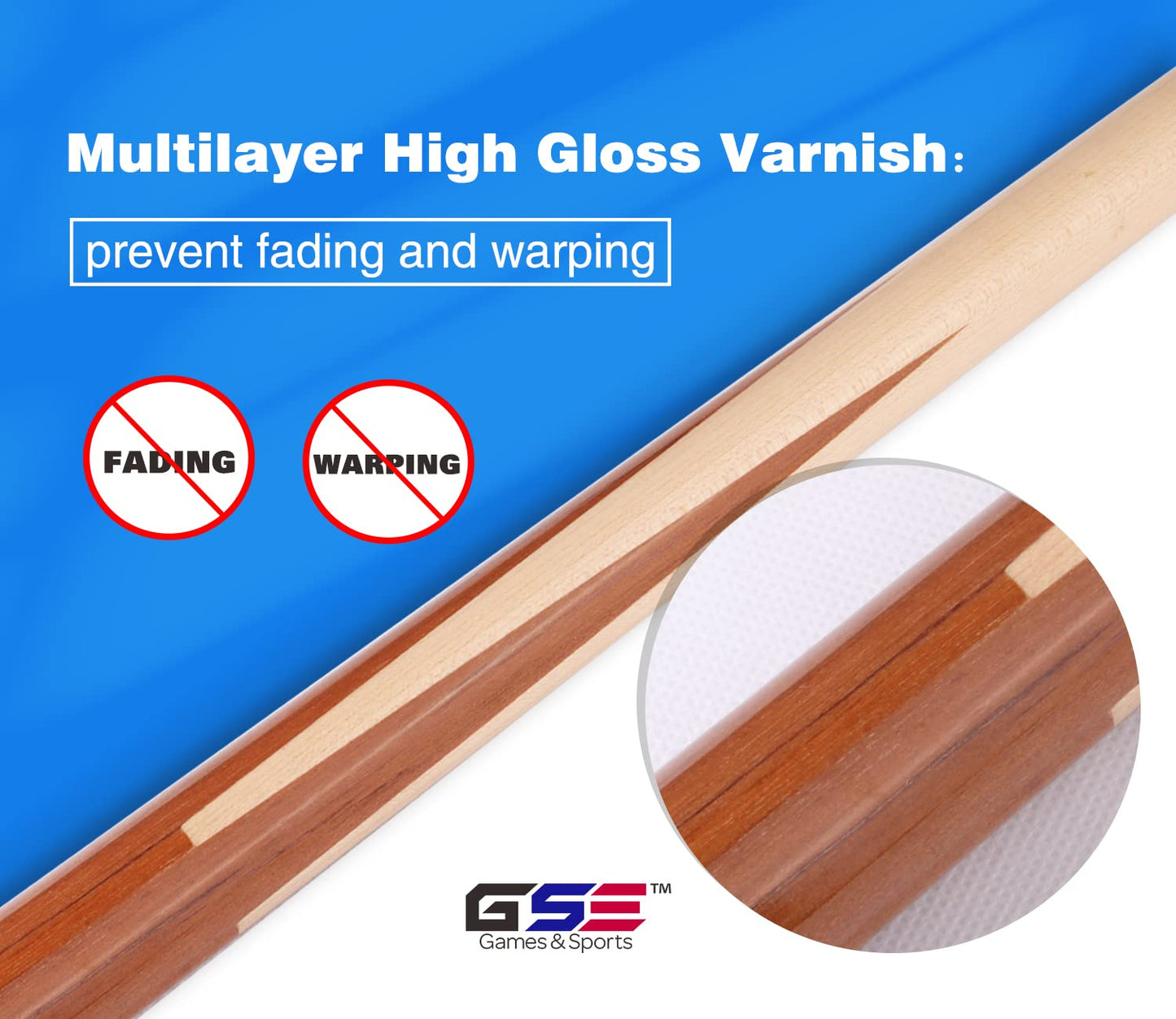 GSE 1-Piece Maple Pool Cue (36"-58")