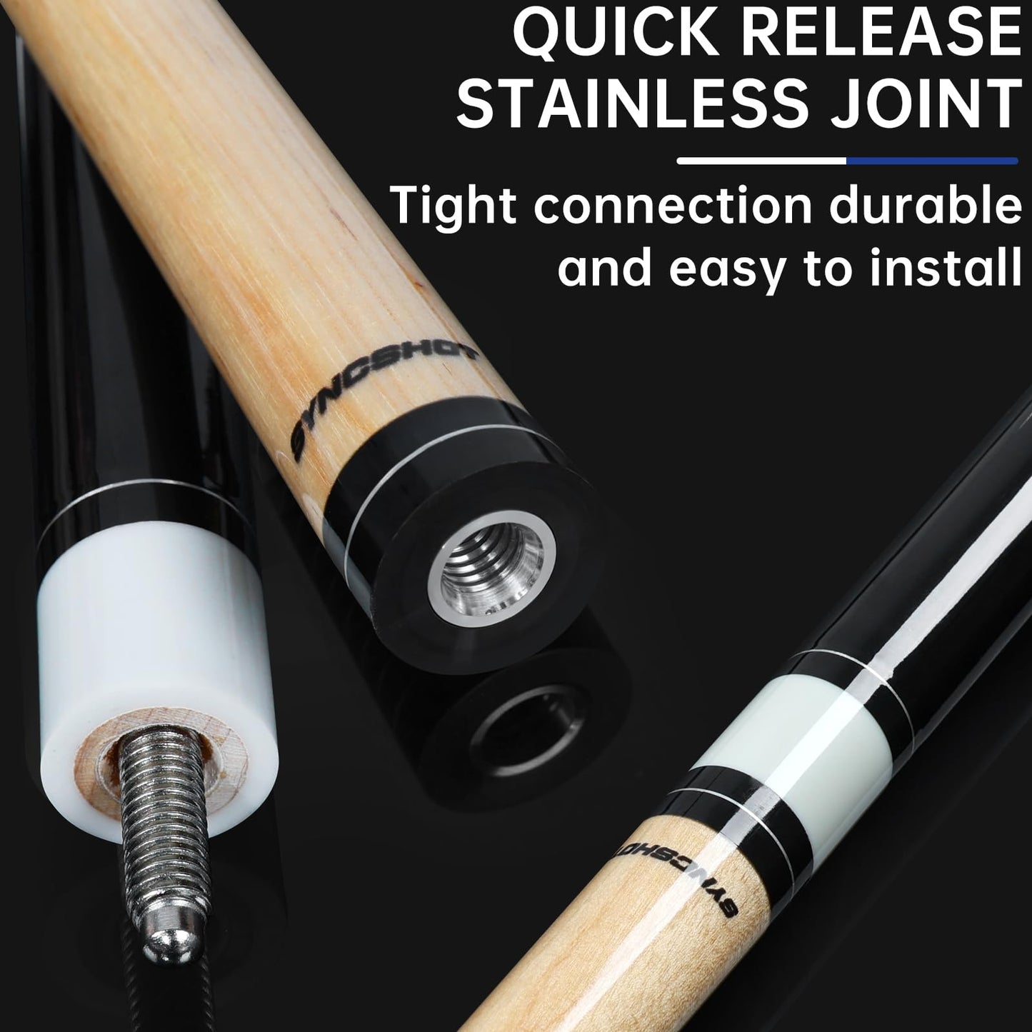 5-Pack 58" Maple Pool Cues – 18-21oz