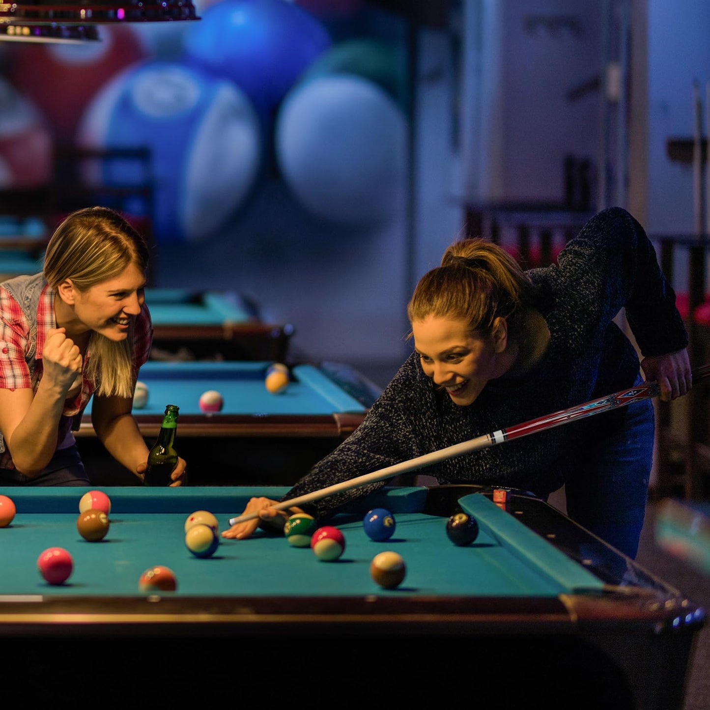 5-Pack 58" Maple Pool Cues – 18-21oz