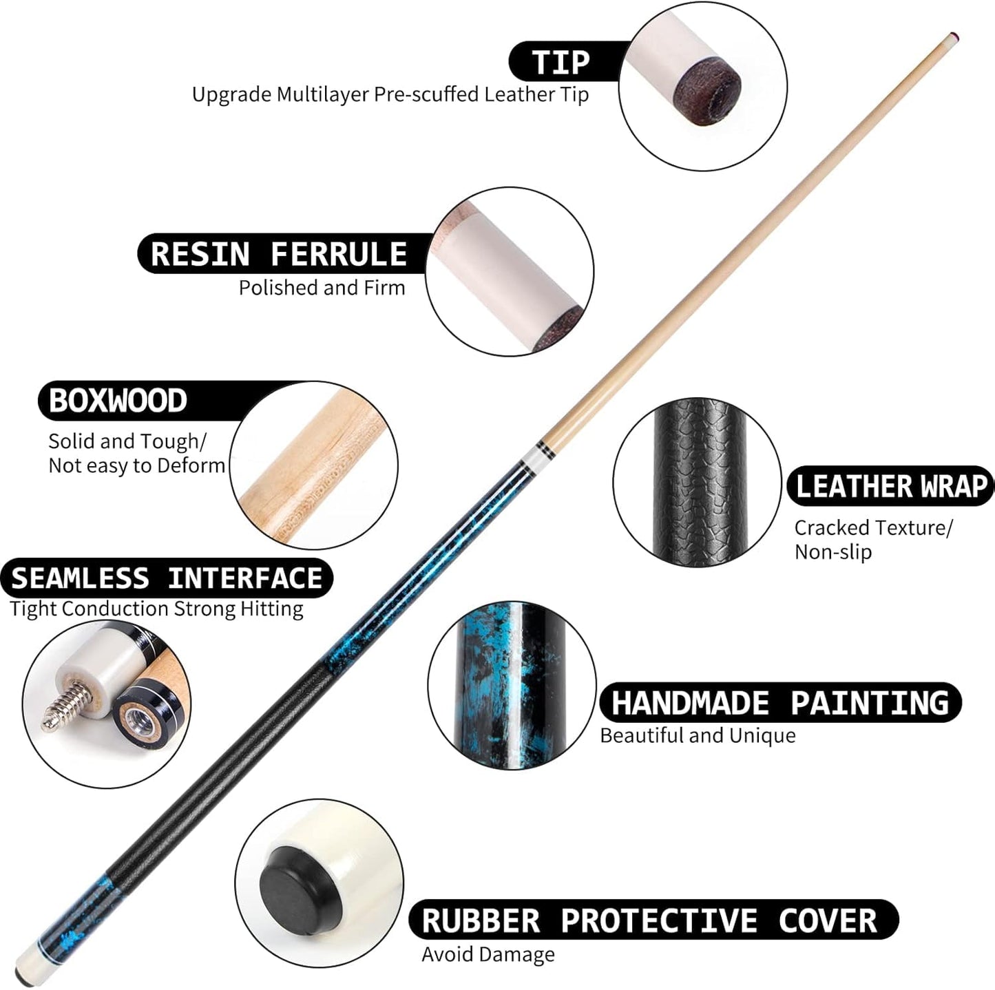 LOTKEY 4-Piece Pool Cue Set