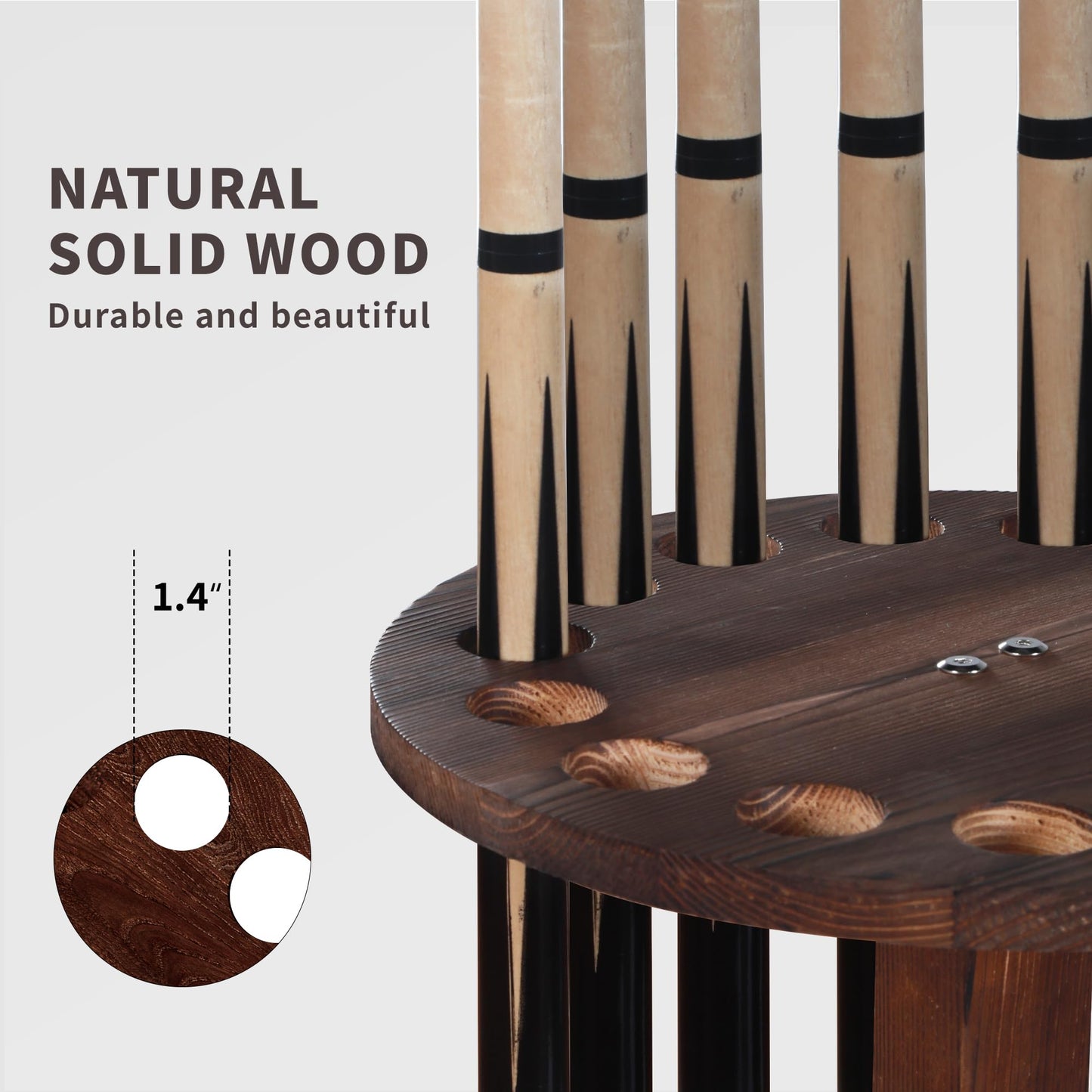 Rotating 15-Stick Pool Cue Rack