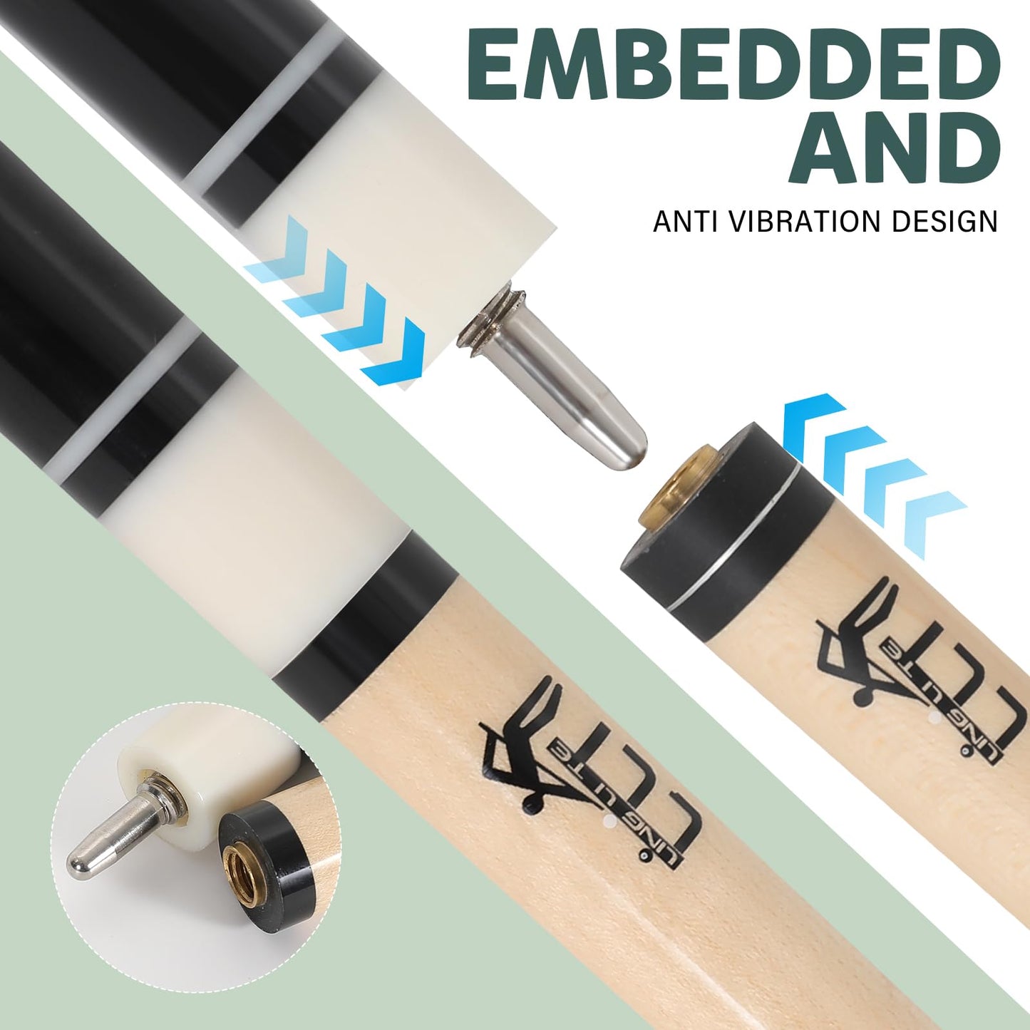 58" Maple 2-Piece Pool Cue – 18–21oz