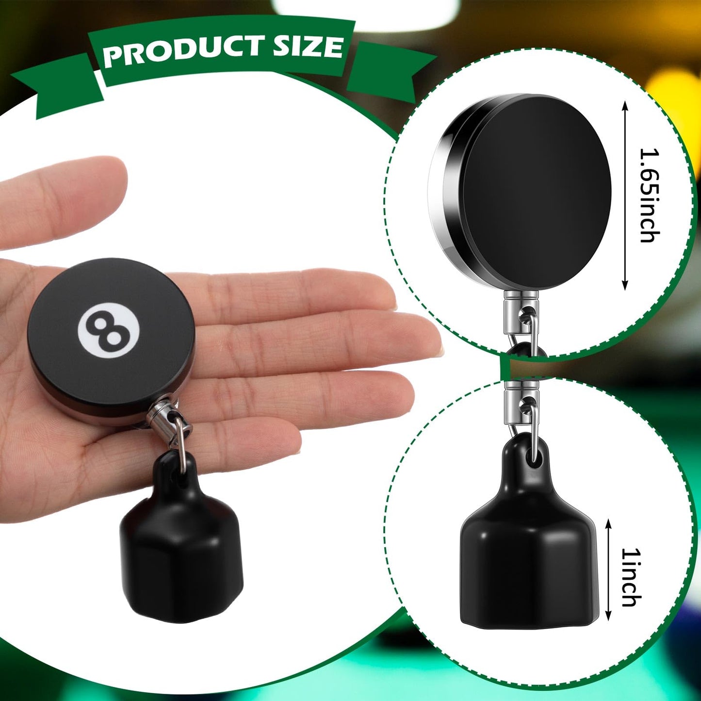 Lewtemi Retractable Pool Cue Chalk Holder – 2pcs