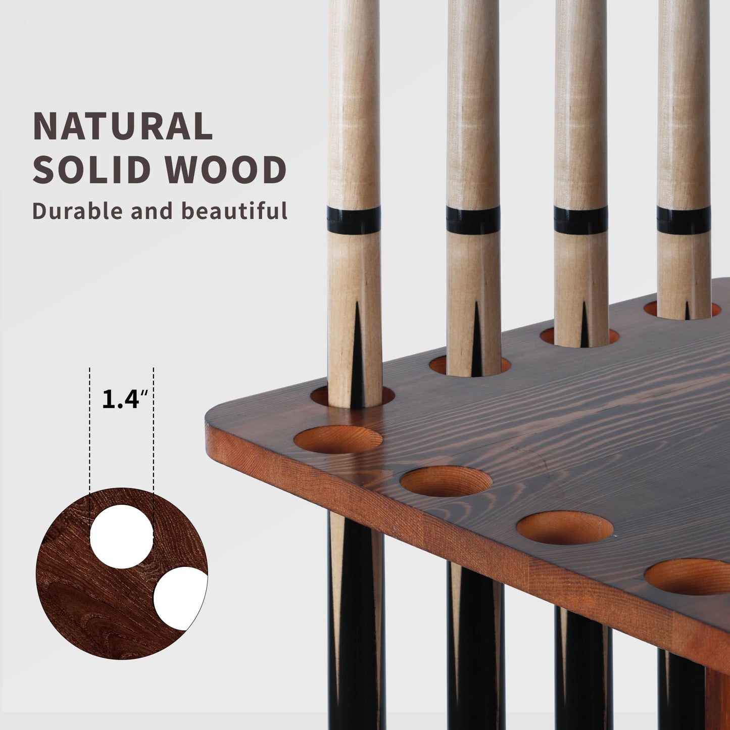 Rotating 15-Stick Pool Cue Rack