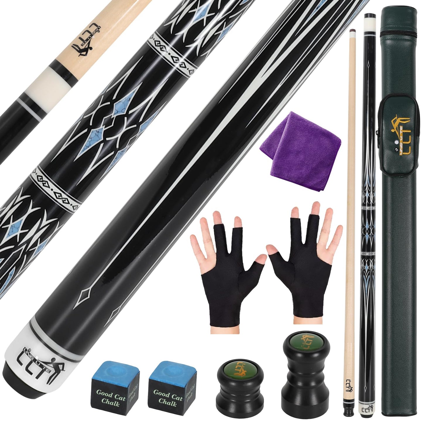 58" Maple 2-Piece Pool Cue – 18–21oz