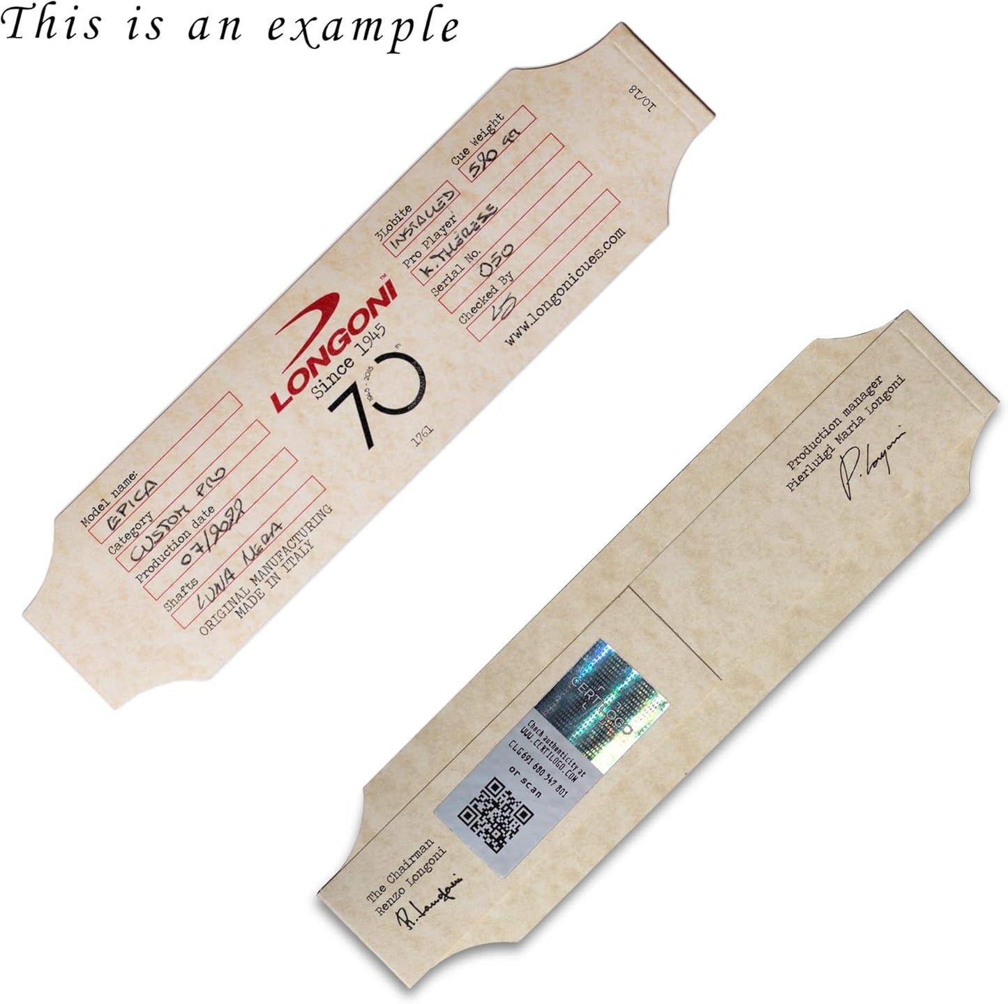 Longoni Epica Carom Cue FE71 VP2