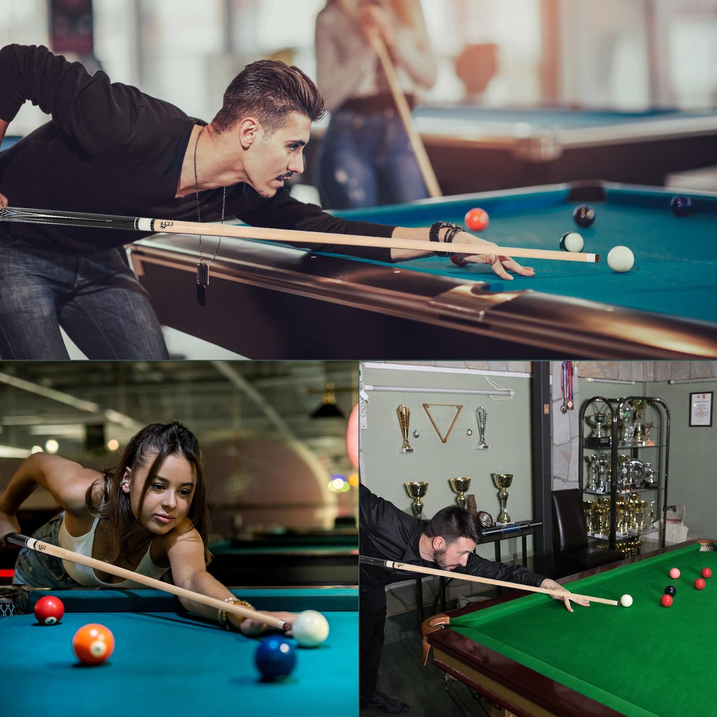 58" Maple 2-Piece Pool Cue – 18–21oz