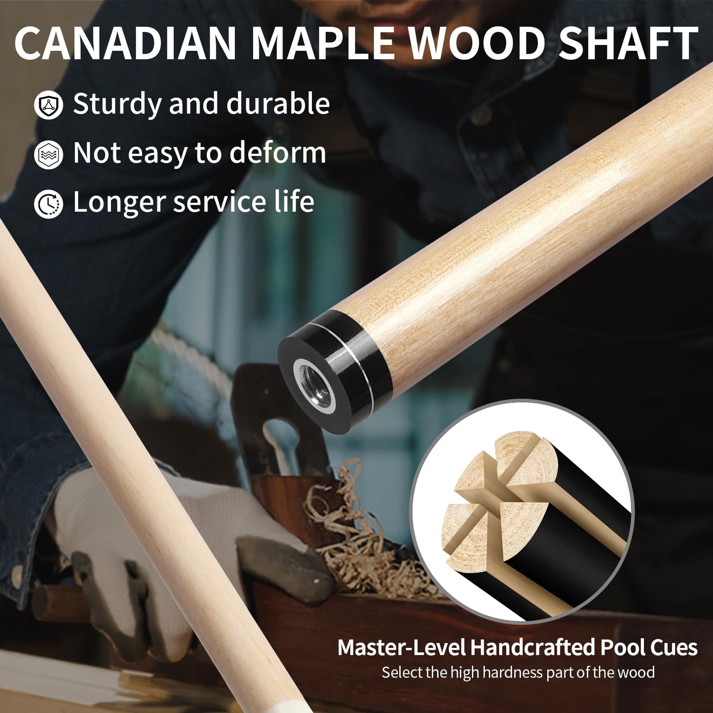 LOTKEY 4-Piece Pool Cue Set