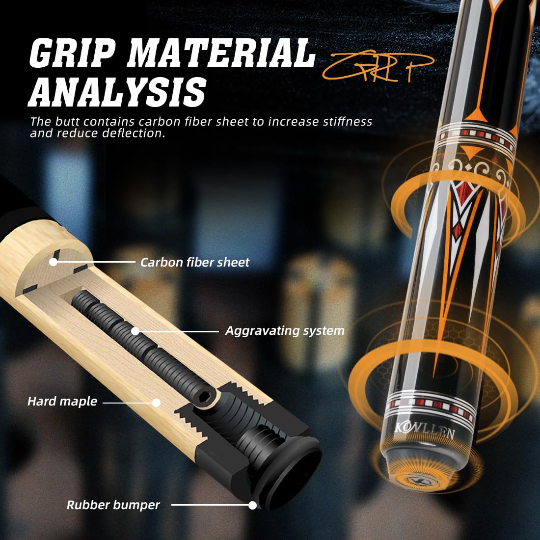 KONLLEN 58" Carbon Fiber Pool Cue