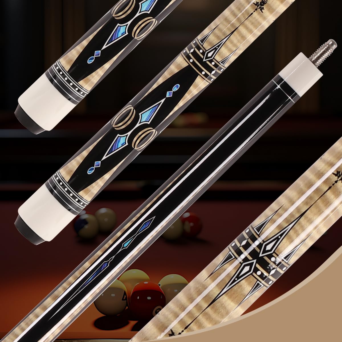 58" Canadian Maple Pool Cue – 13mm Tip