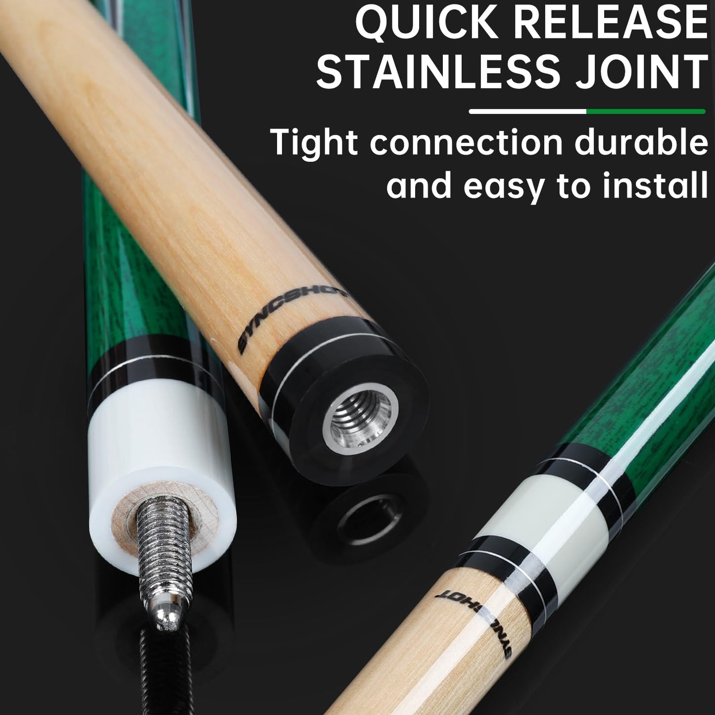 5-Pack 58" Maple Pool Cues – 18-21oz