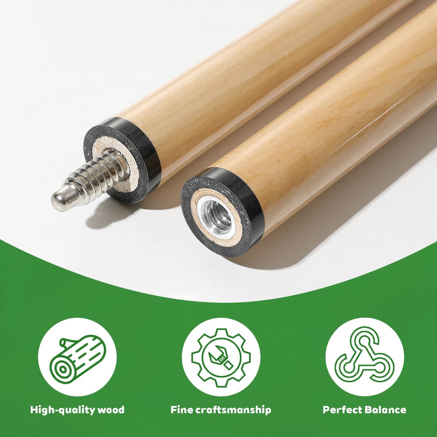 58" 2-Piece Coffee Pool Cue 20oz