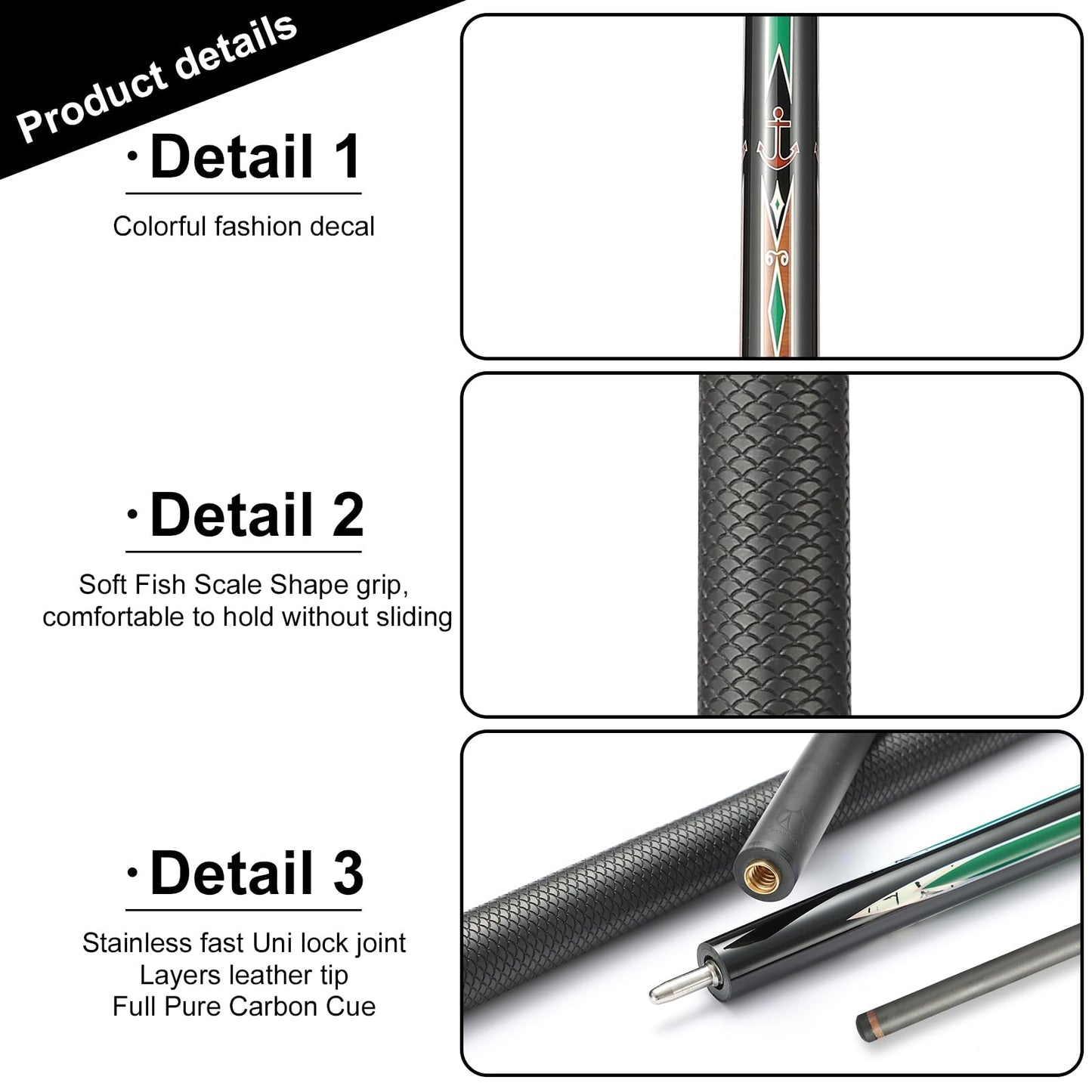 CROWN ME Carbon Fiber Pool Cue 20oz