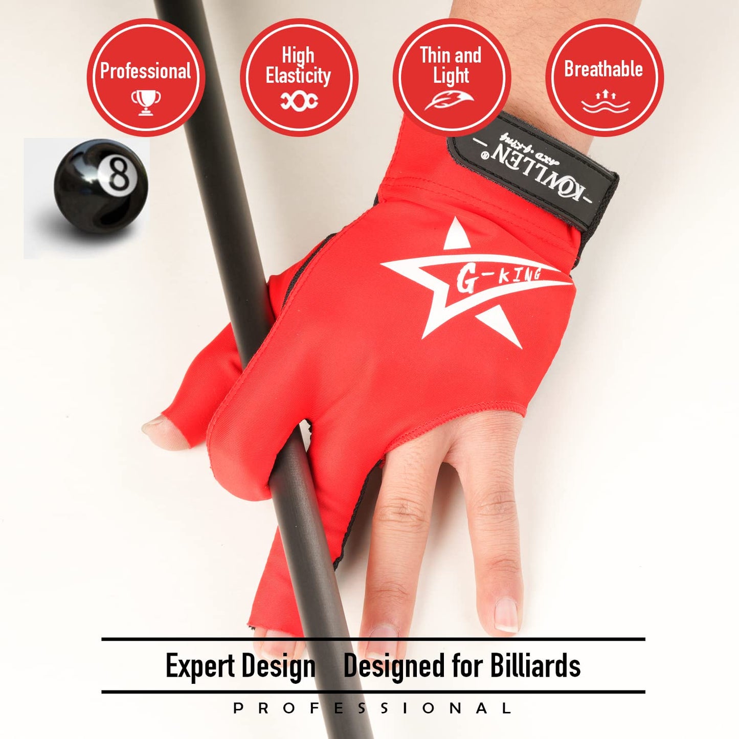 KONLLEN Adjustable Billiard Gloves