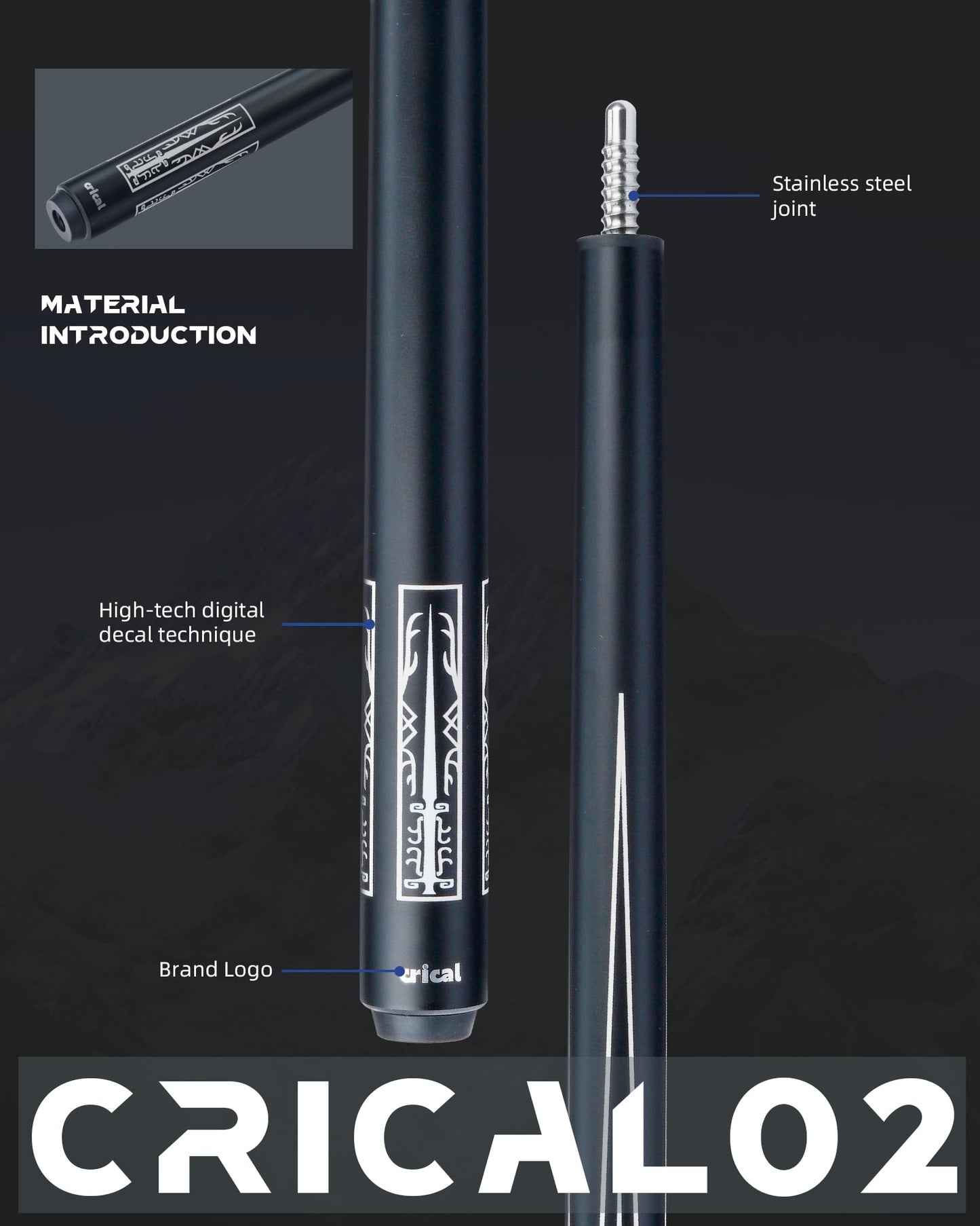 CRICAL 58" Carbon Fiber Pool Cue