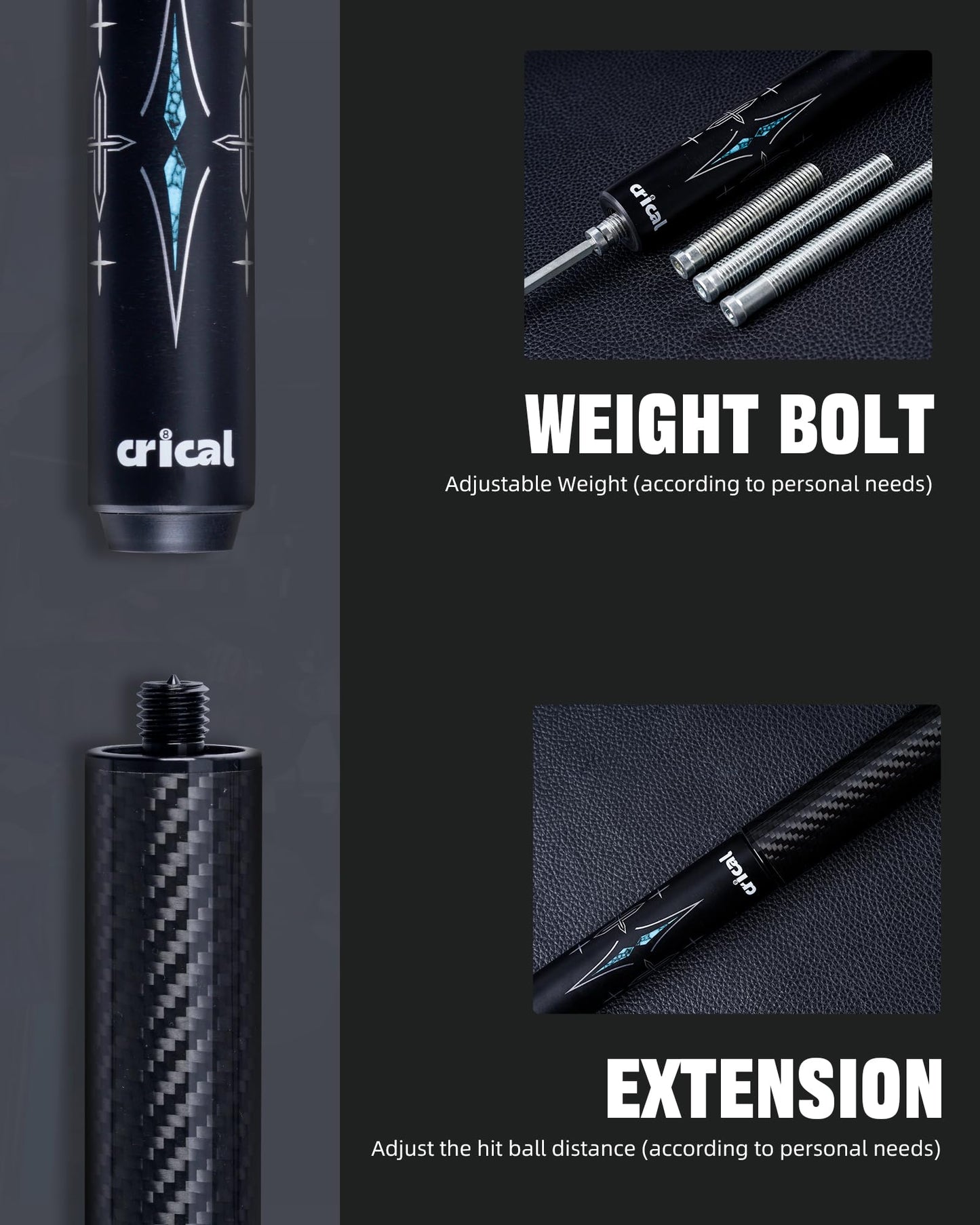 CRICAL 58" Carbon Fiber Pool Cue