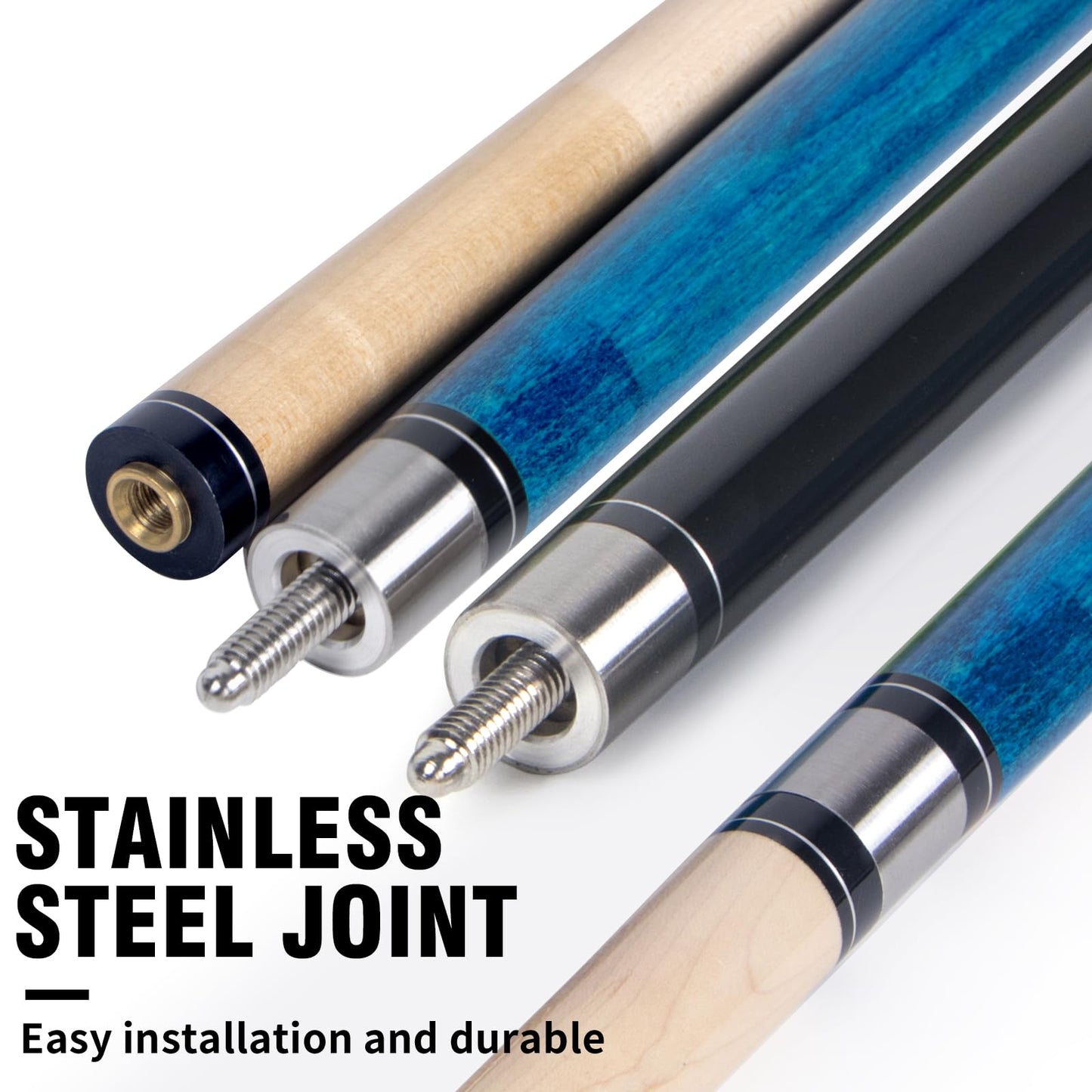 AKLOT 4x 58" Maple Pool Cues