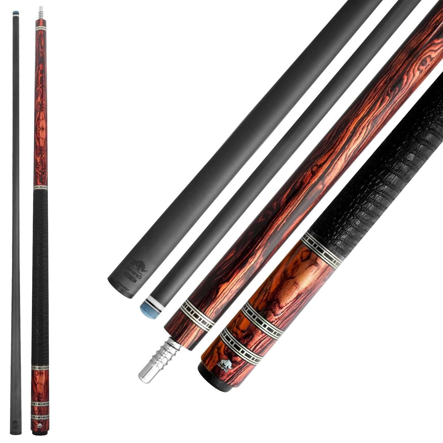 RHINO Retro Pool Cue Crocodile Wrap