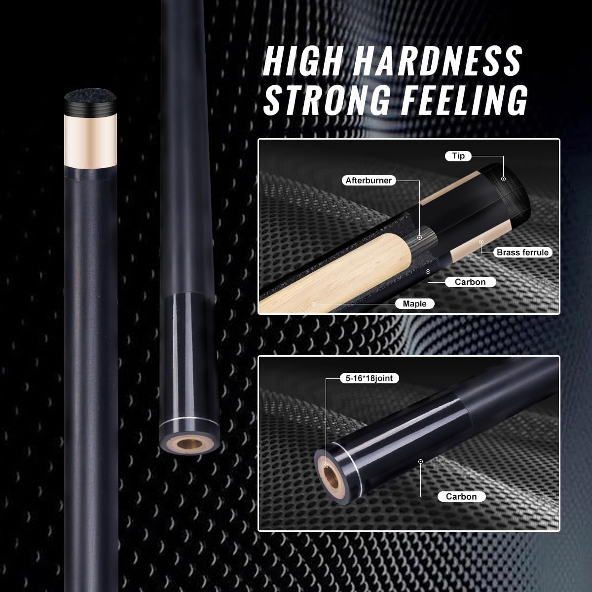 CUPPA 58" Maple & Carbon Fiber Cue