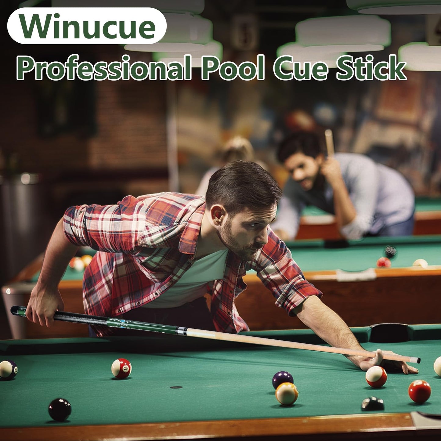 58" Maple Pool Cue Stick – Leather Grip, 18-21oz