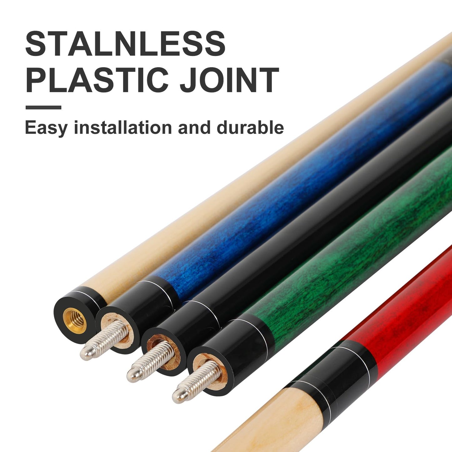 4-Piece Pool Cue Sticks 58"