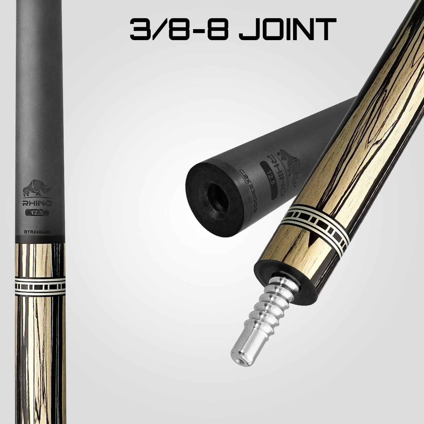 RHINO Retro Pool Cue Crocodile Wrap